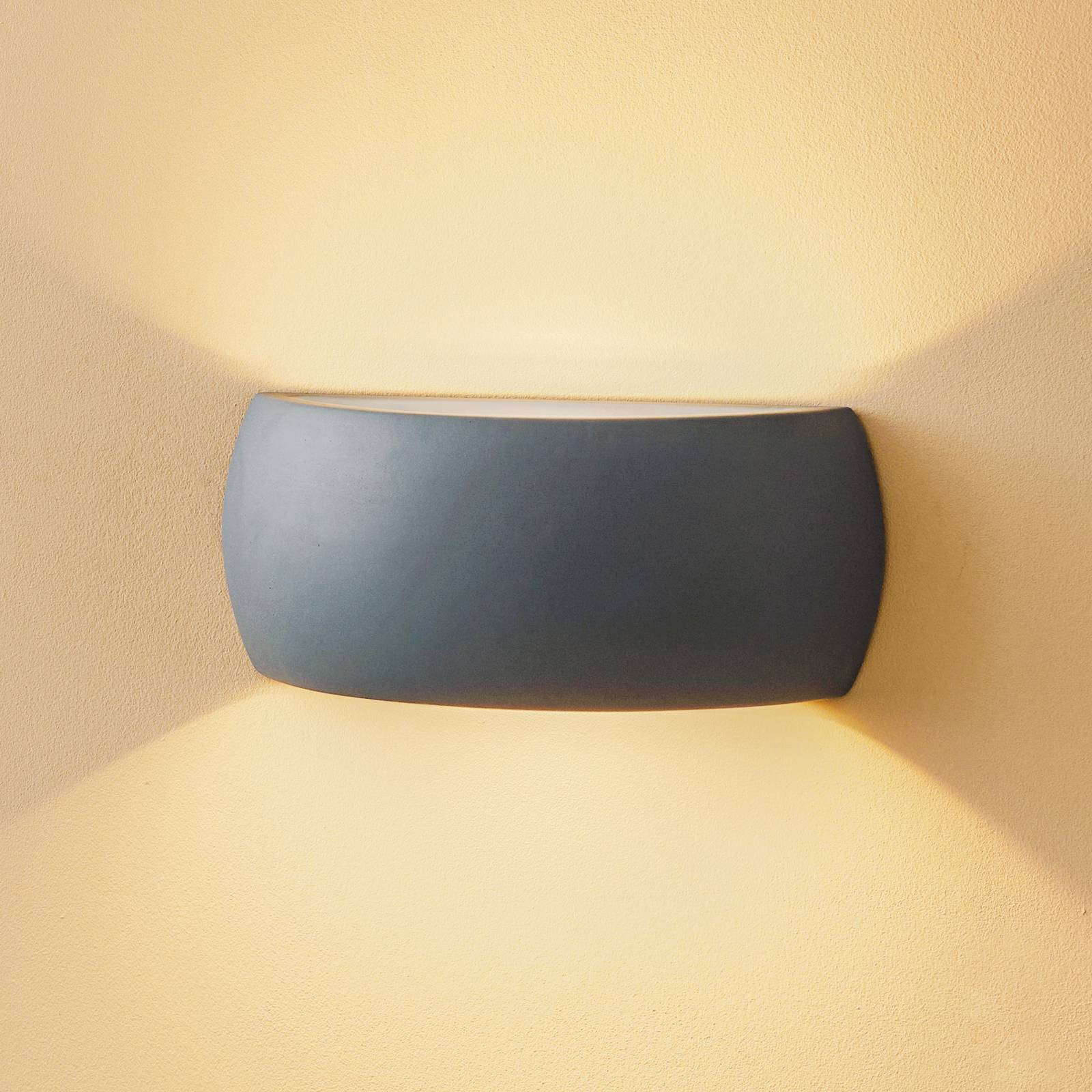 Wandlampe Bow up/down Keramik grau Breite 32 cm günstig online kaufen