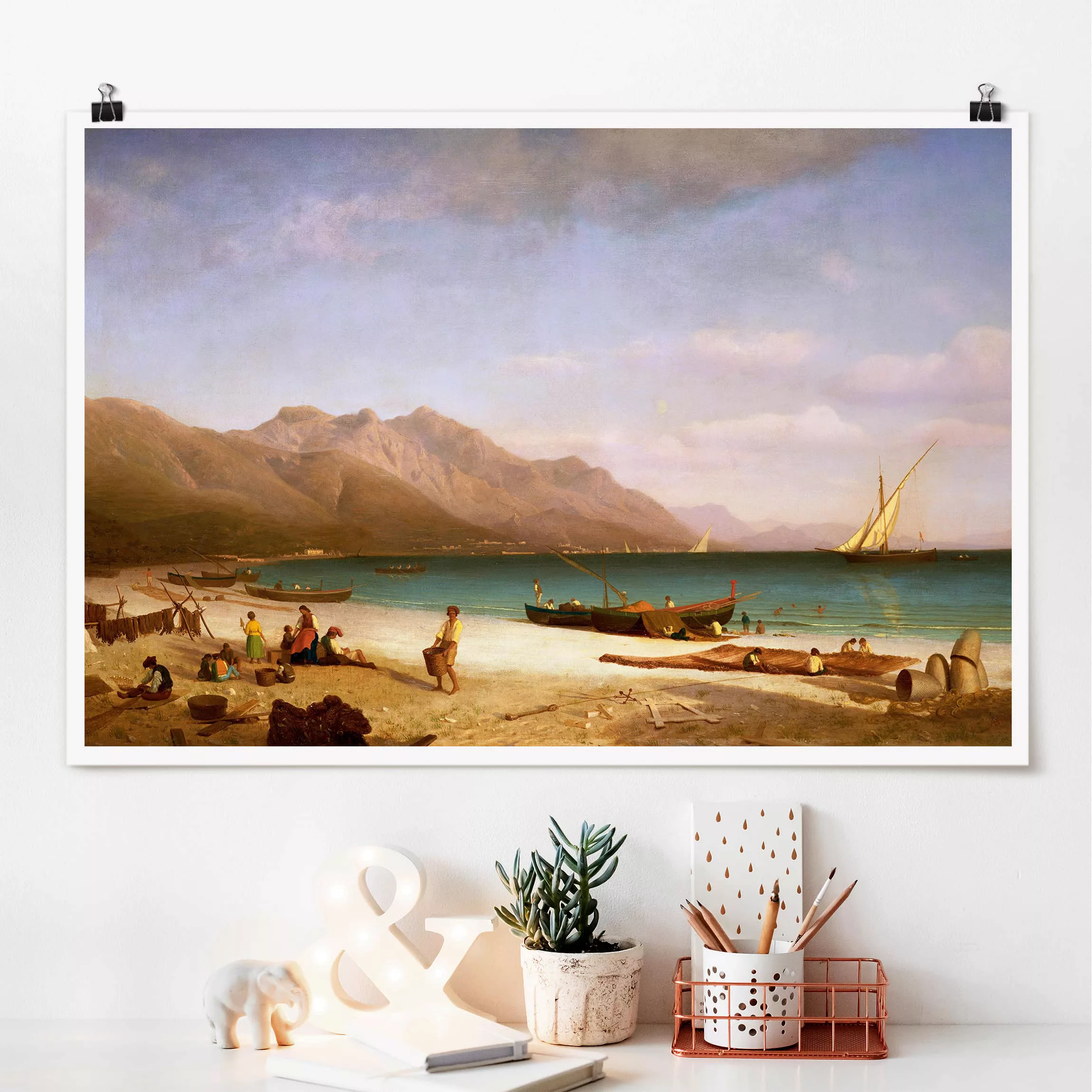 Poster Kunstdruck - Querformat Albert Bierstadt - Der Golf von Salerno günstig online kaufen