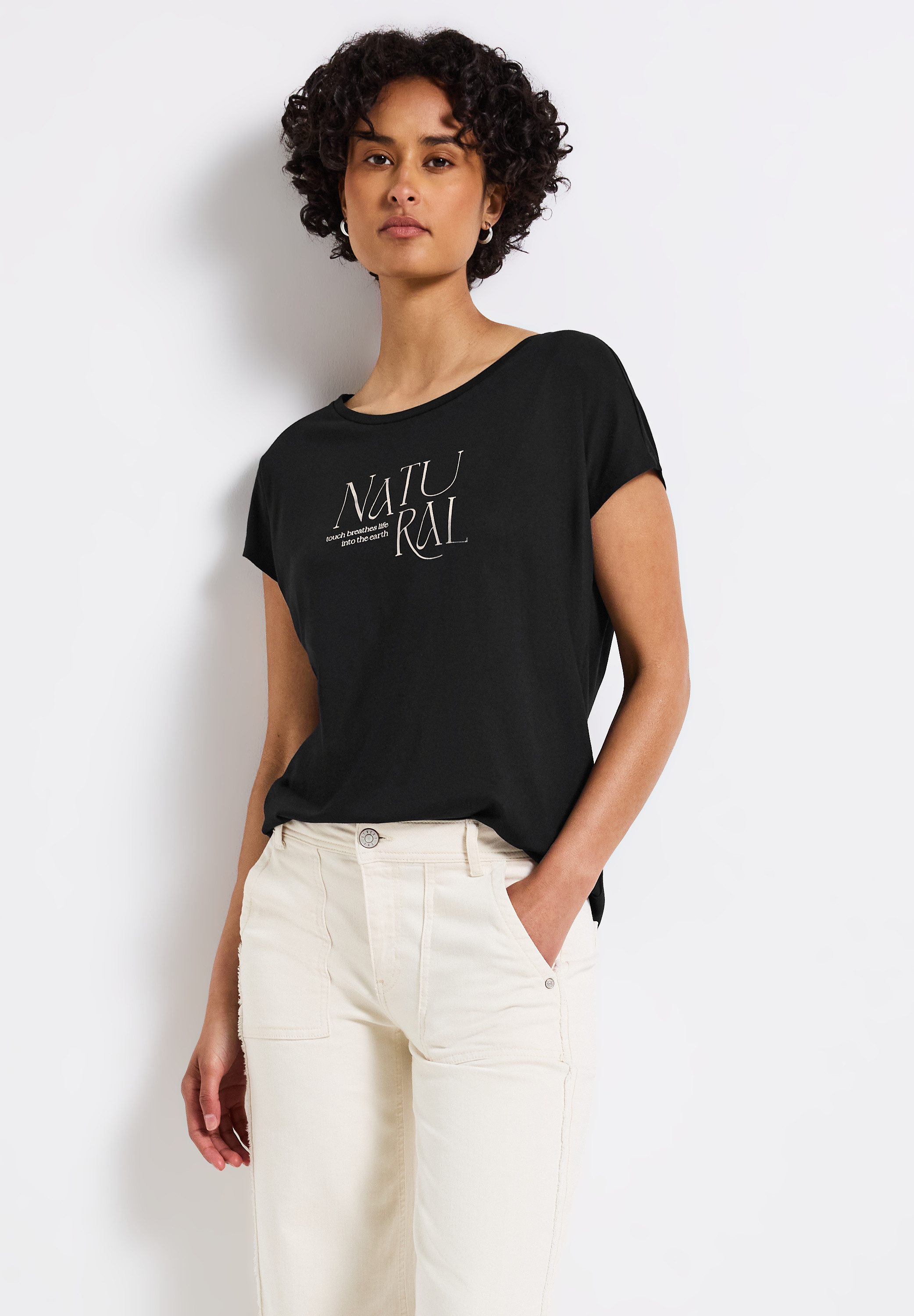 STREET ONE T-Shirt, mit Materialmix günstig online kaufen