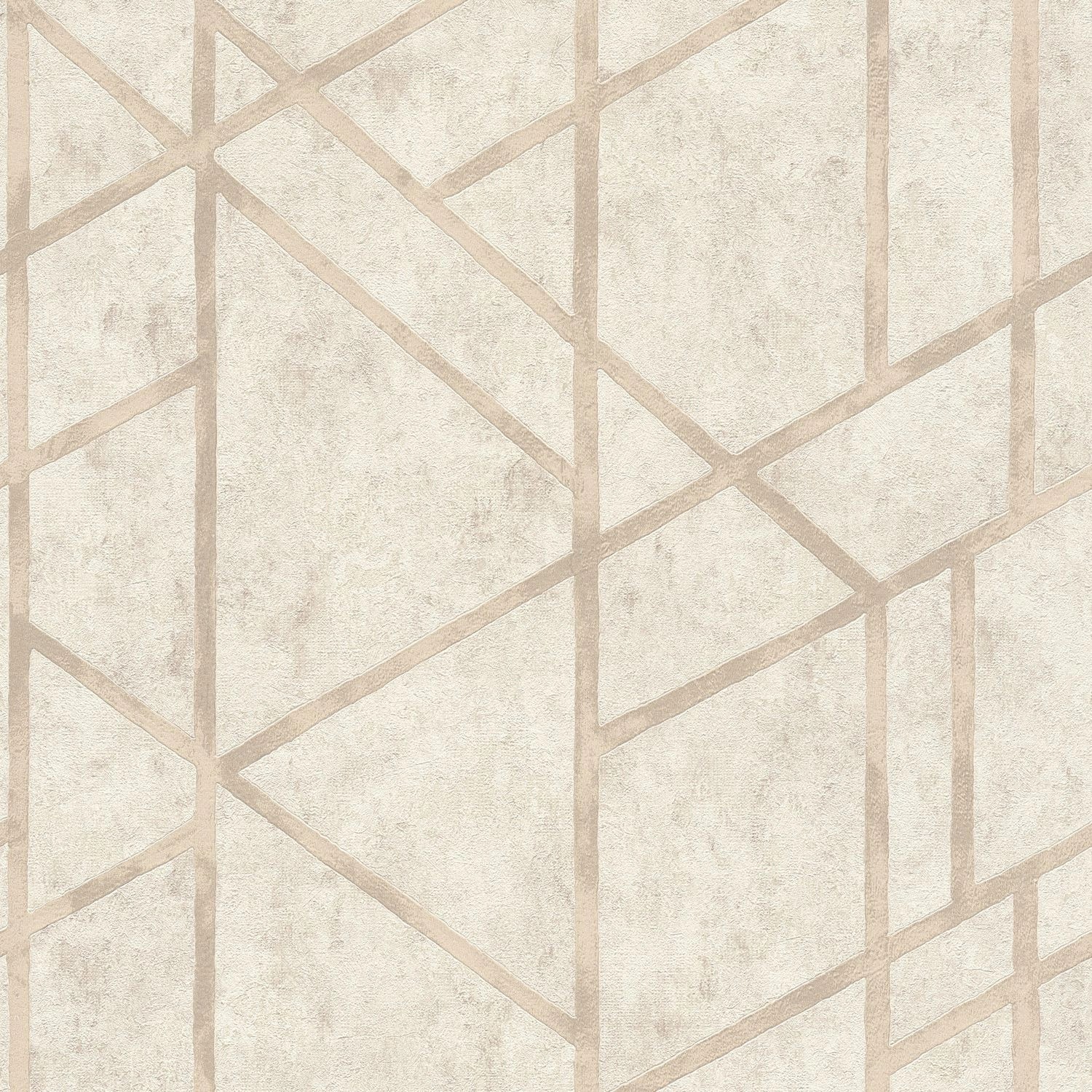 PROFHOME 369284-GU Grafik Tapete Geometrisch dezent Schimmernd Creme 0,53 m günstig online kaufen