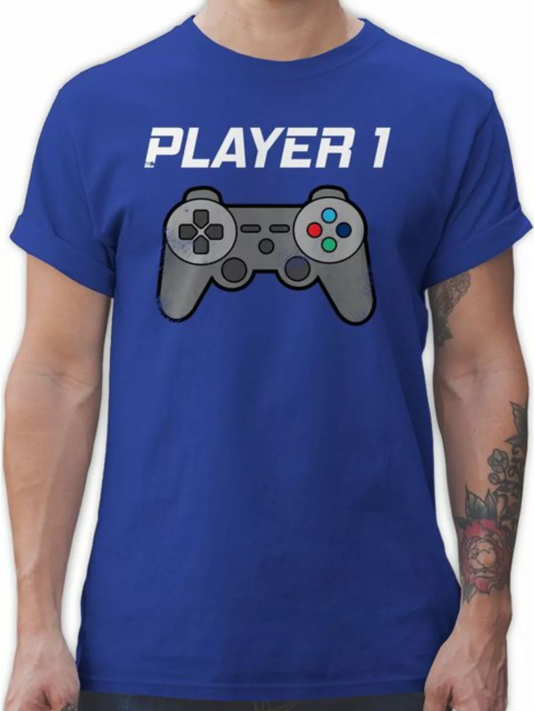 Shirtracer T-Shirt Player 1 Vintage Partner-Look Familie Papa günstig online kaufen