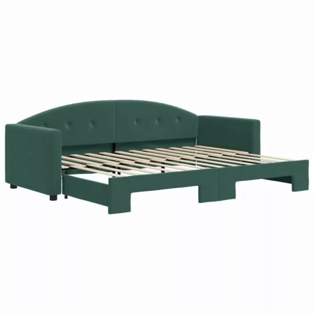 vidaXL Bett Tagesbett Ausziehbar Dunkelgrün 80x200 cm Samt günstig online kaufen