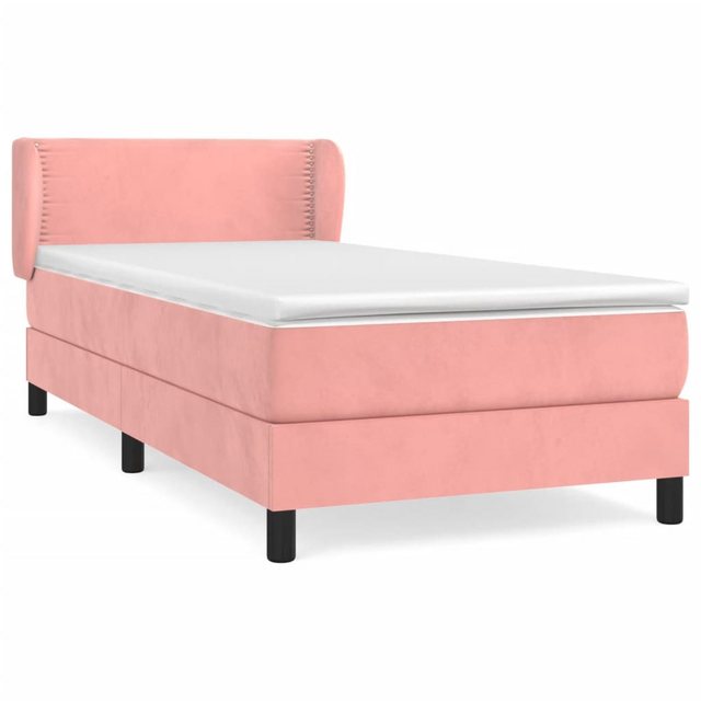 vidaXL Boxspringbett, Boxspringbett mit Matratze Rosa 100x200 cm Samt günstig online kaufen