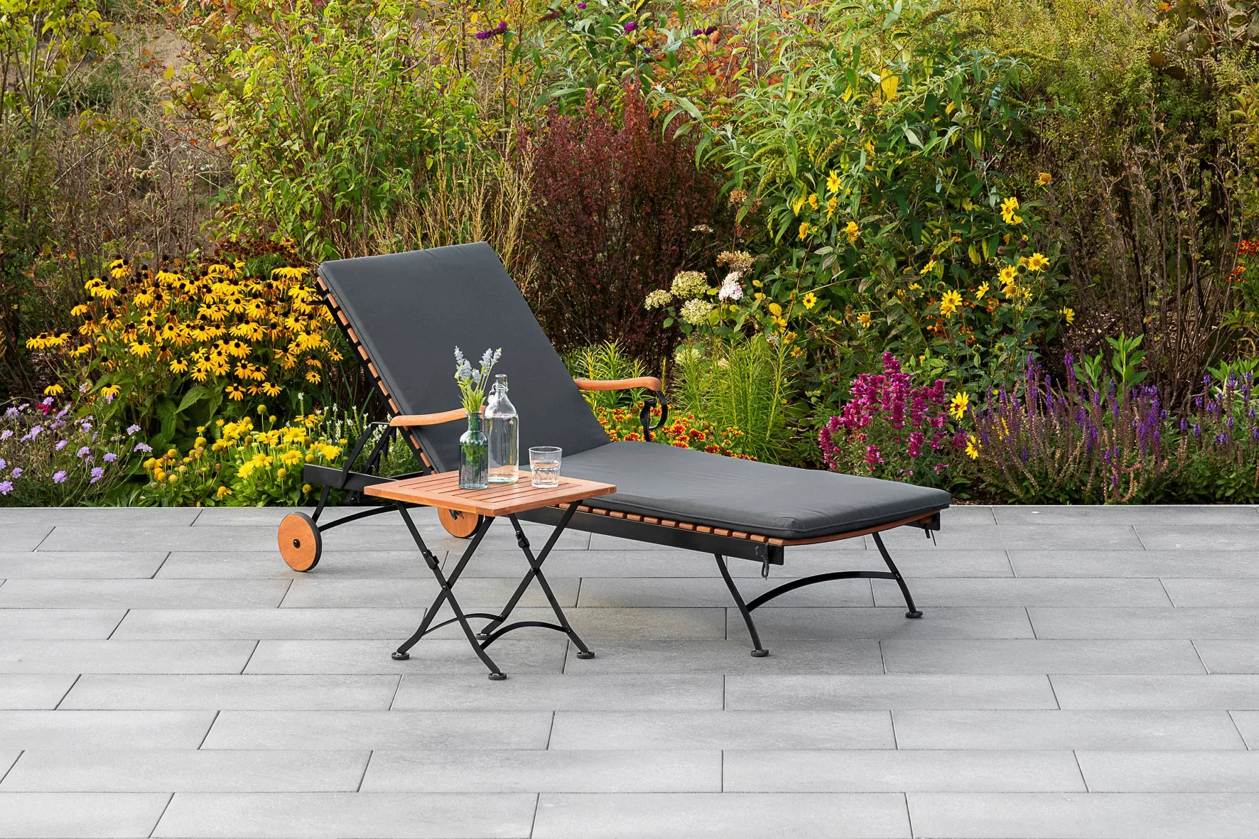 MERXX Gartenlounge-Set "Schloßgarten", (2 tlg.), 1 Gartenliege und 1 Hocker günstig online kaufen