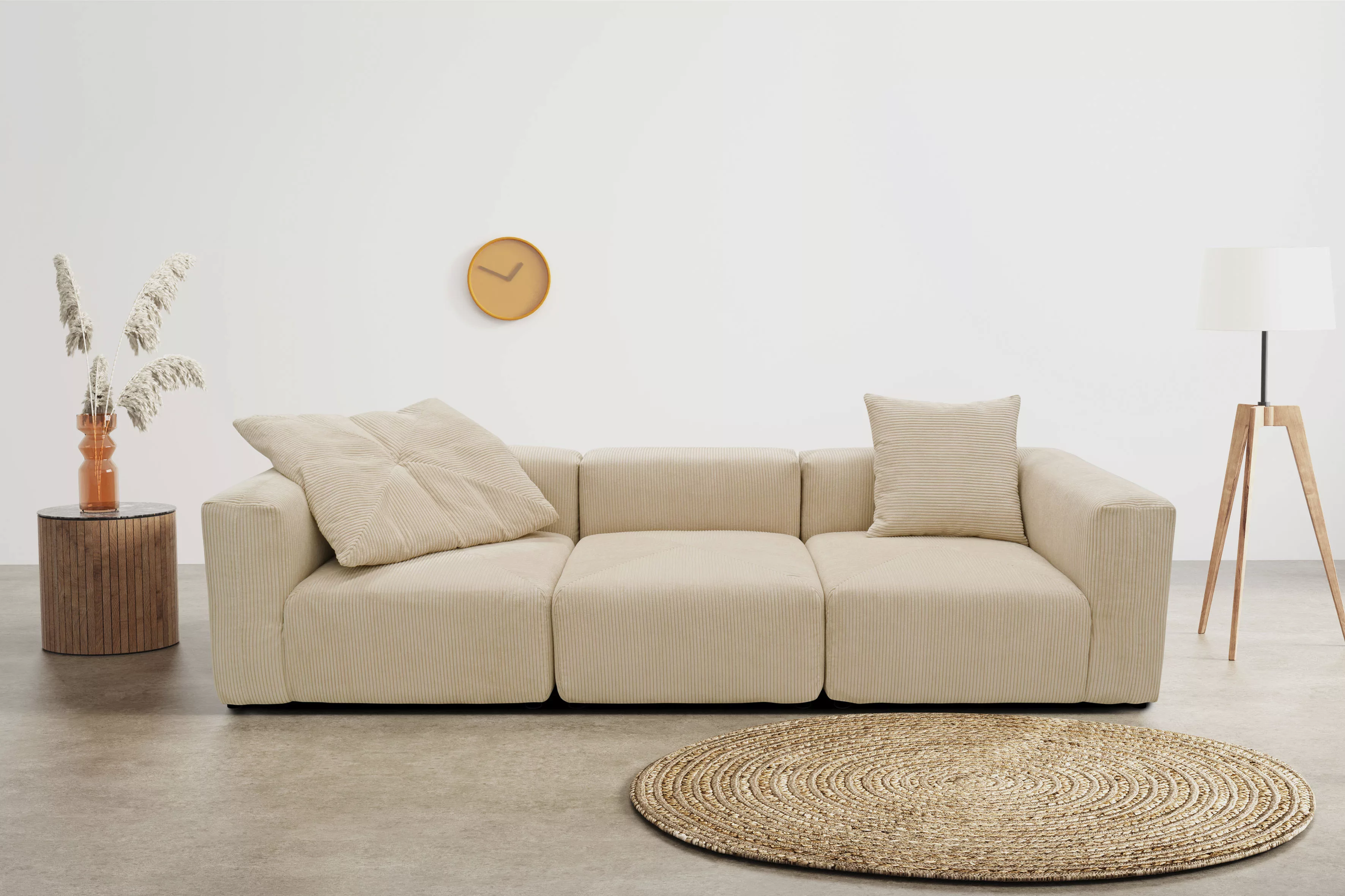 RAUM.ID Big-Sofa "Gerrid", Cord-Bezug, bestehend aus Modulen: 2 Eck- und ei günstig online kaufen