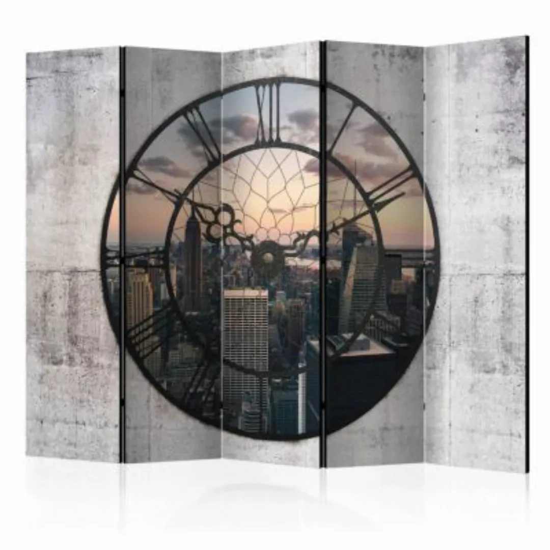 artgeist Paravent NYC Time Zone II [Room Dividers] grau-kombi Gr. 225 x 172 günstig online kaufen