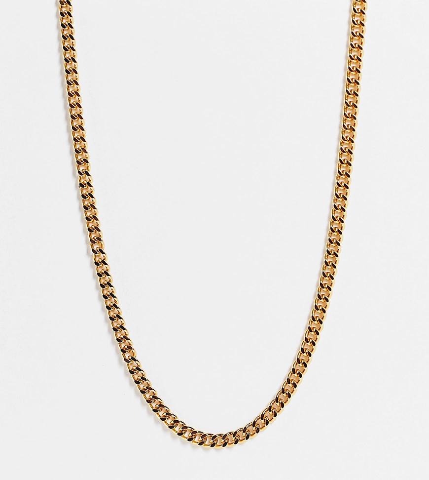 ASOS DESIGN Curve – Halskette mit T-Steg-Verschluss und 14-karätiger Vergol günstig online kaufen
