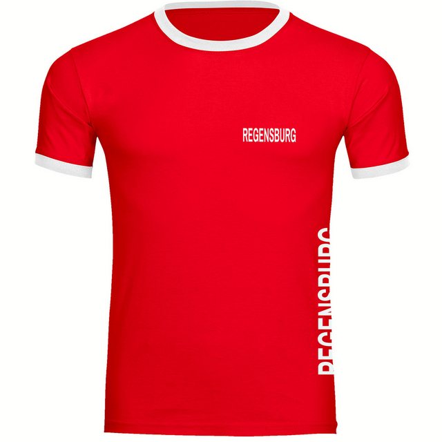 multifanshop T-Shirt Kontrast Regensburg - Brust & Seite - Männer günstig online kaufen