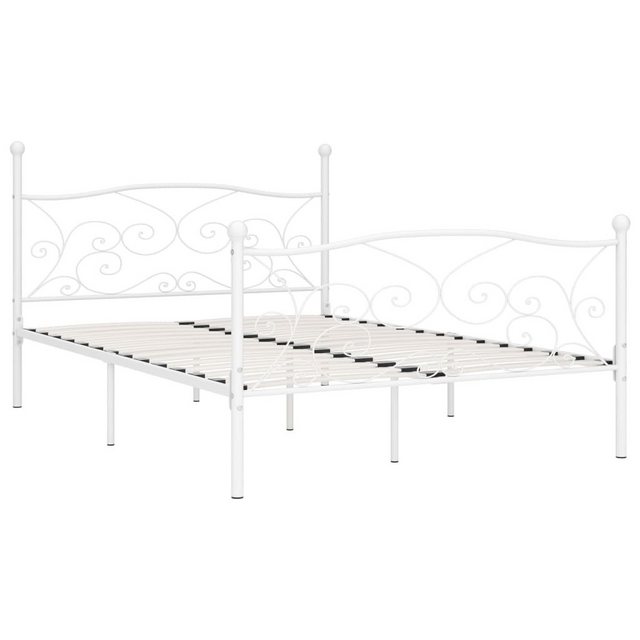 furnicato Bettgestell mit Lattenrost Weiß Metall 140 × 200 cm (1-tlg) günstig online kaufen