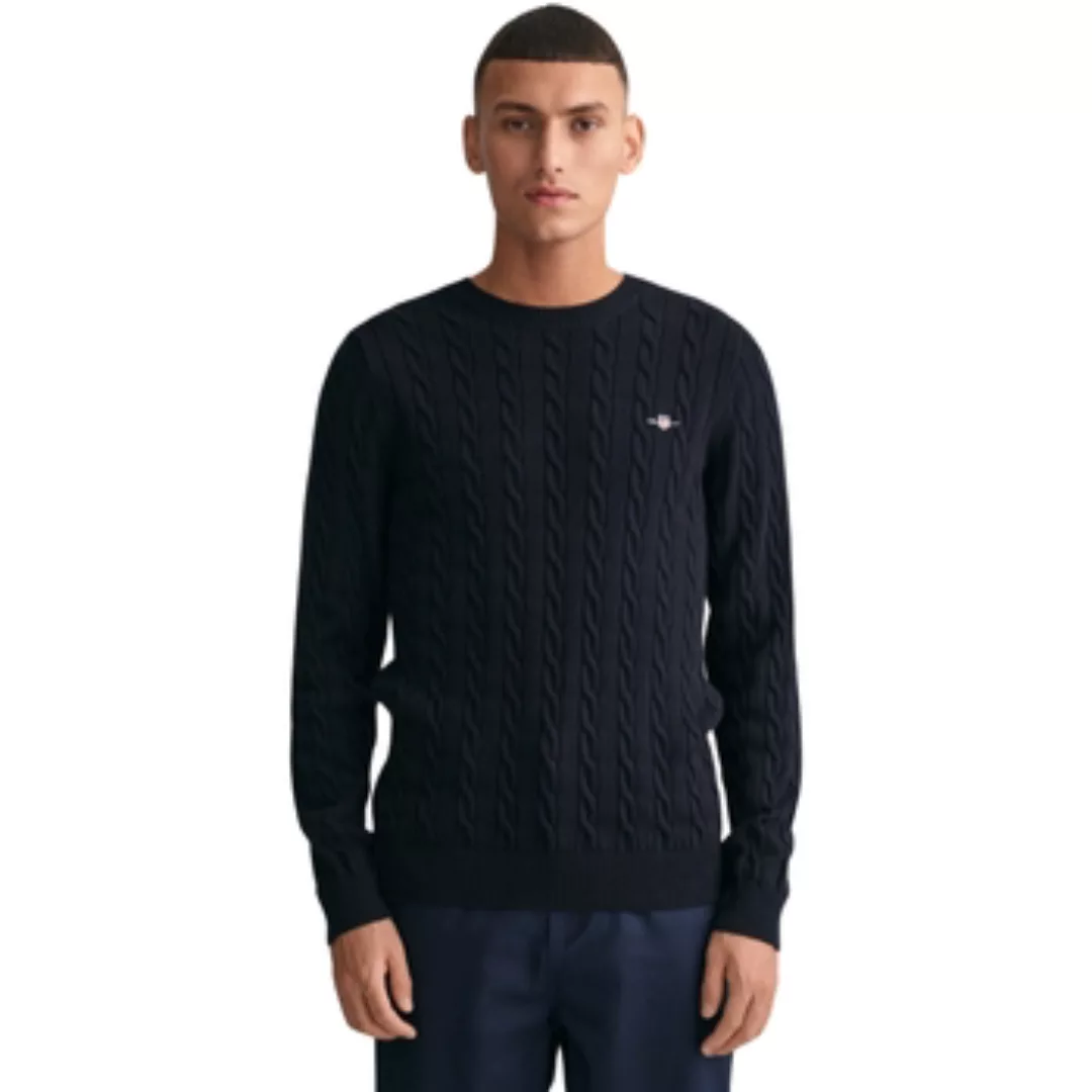 Gant Strickpullover COTTON CABLE C-NECK mit Wappen-Logostickerei auf der Br günstig online kaufen