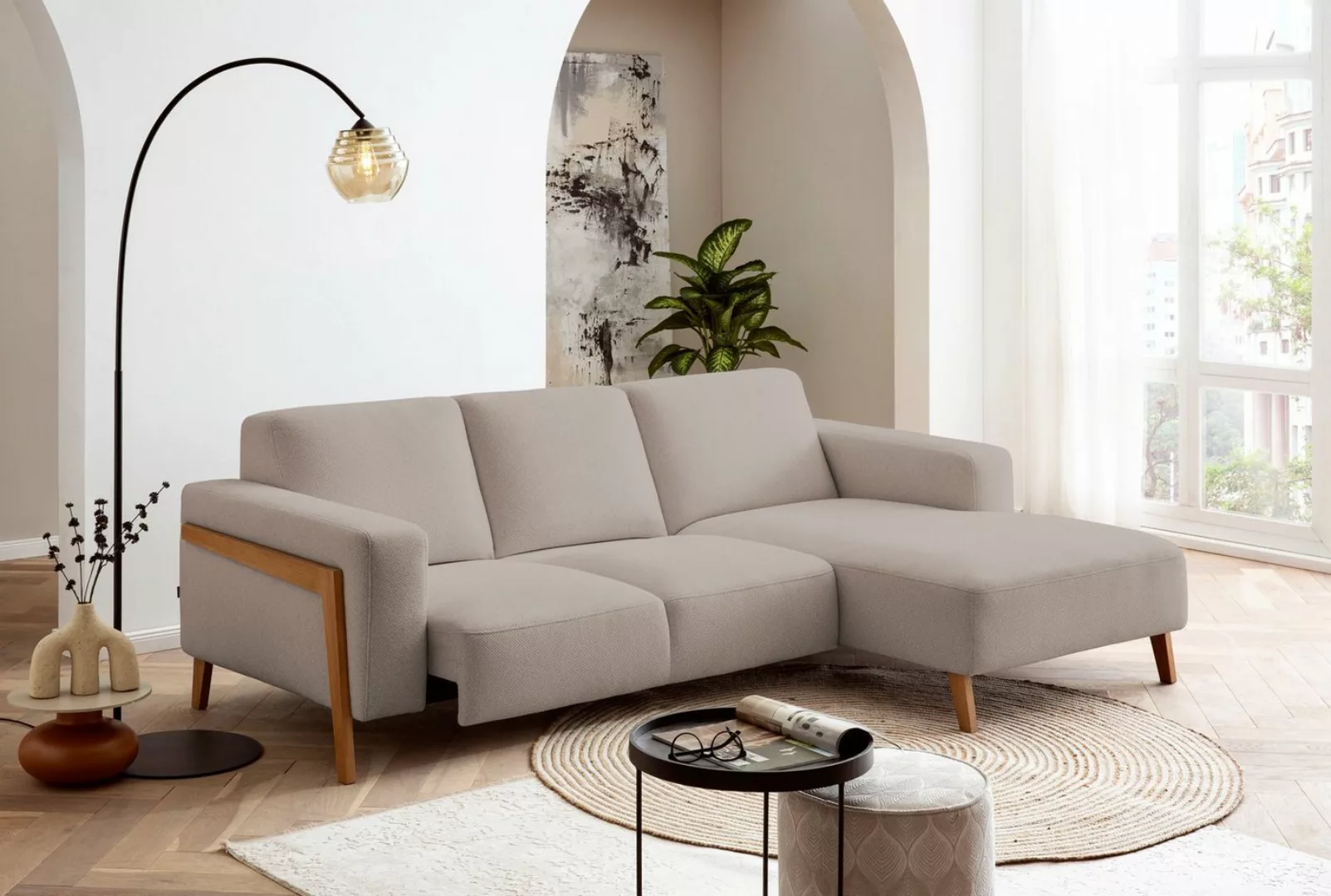 exxpo - sofa fashion Ecksofa, Wahlweise elektrischer Sitztiefenverstellung, günstig online kaufen