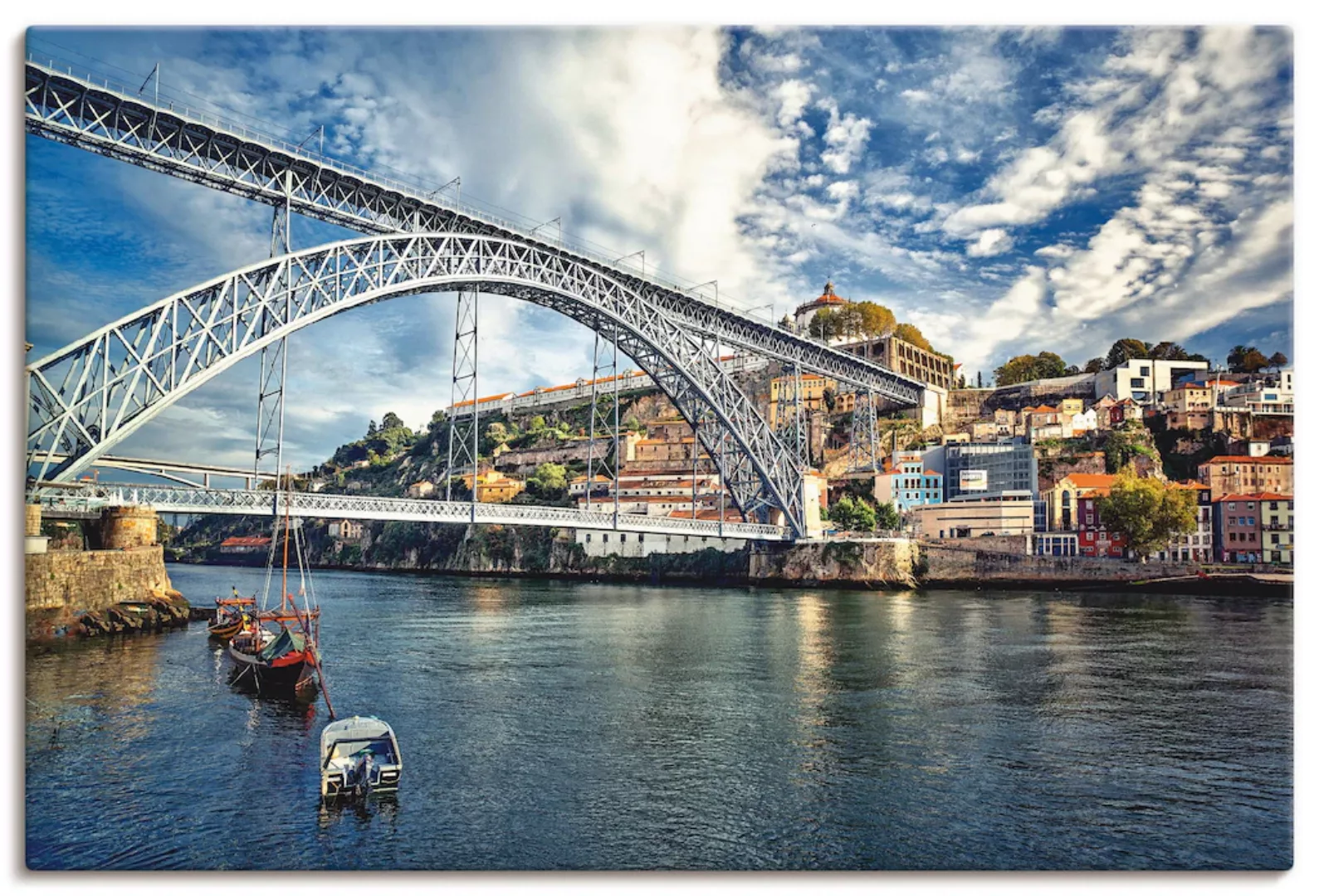 Artland Leinwandbild "Panorama Porto mit Eiffel Brücke", Brücken, (1 St.), günstig online kaufen