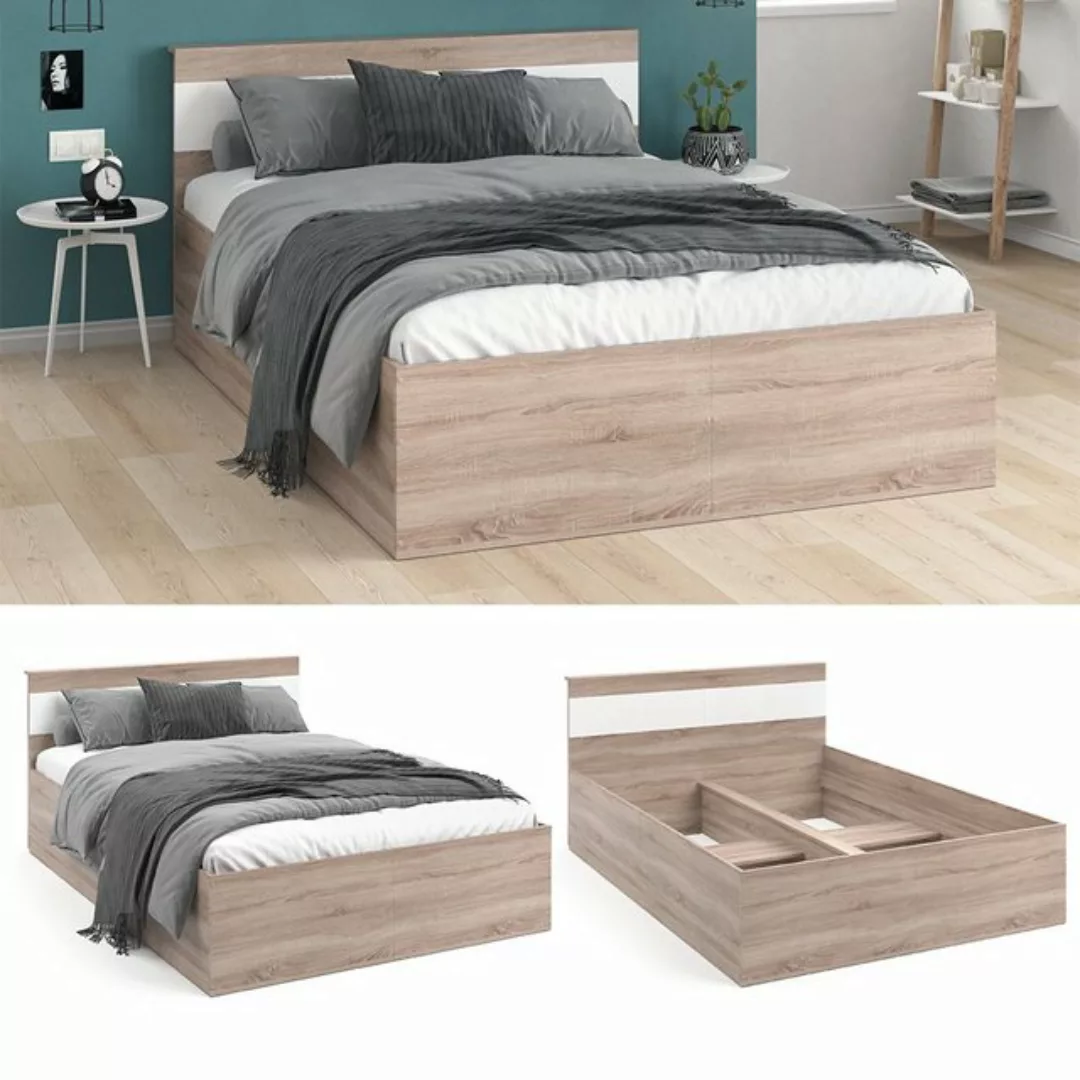 VitaliSpa® Bett Bettgestell Holzbett Doppelbett 140x200cm Adria mit Kopftei günstig online kaufen
