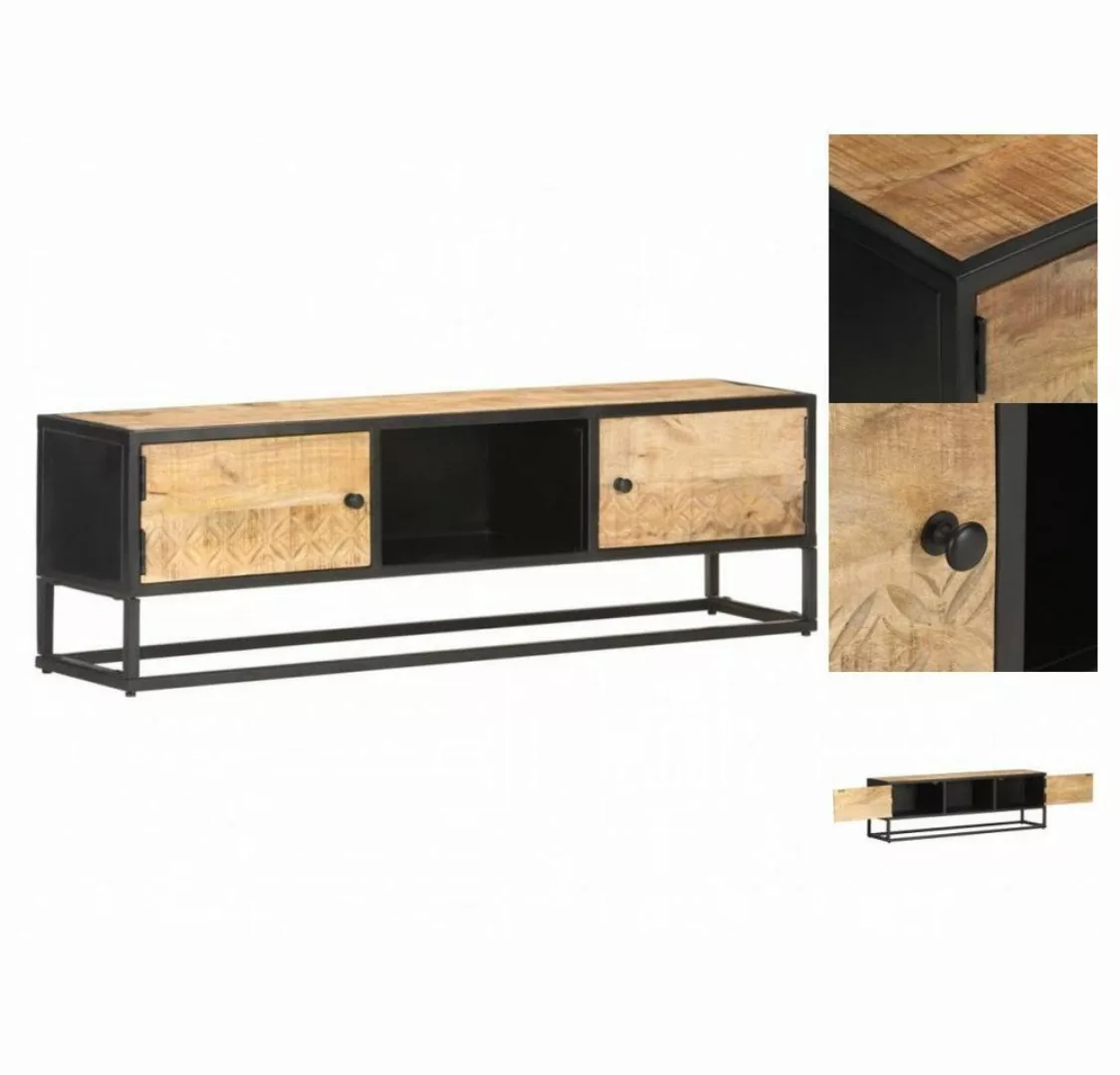 vidaXL TV-Schrank TV-Schrank mit Geschnitzter Tür 130x30x40 cm Raues Mangoh günstig online kaufen