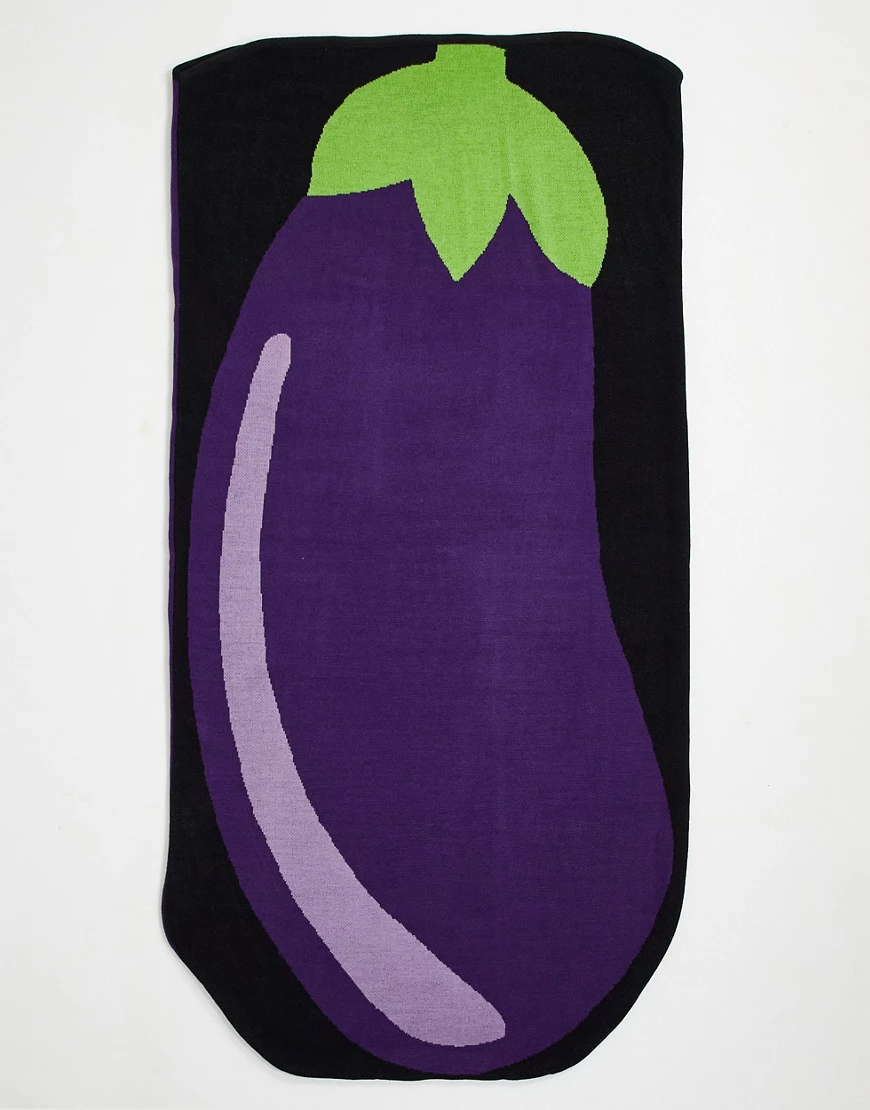 ASOS DESIGN – Decke in Lila mit Aubergine-Motiv-Violett günstig online kaufen