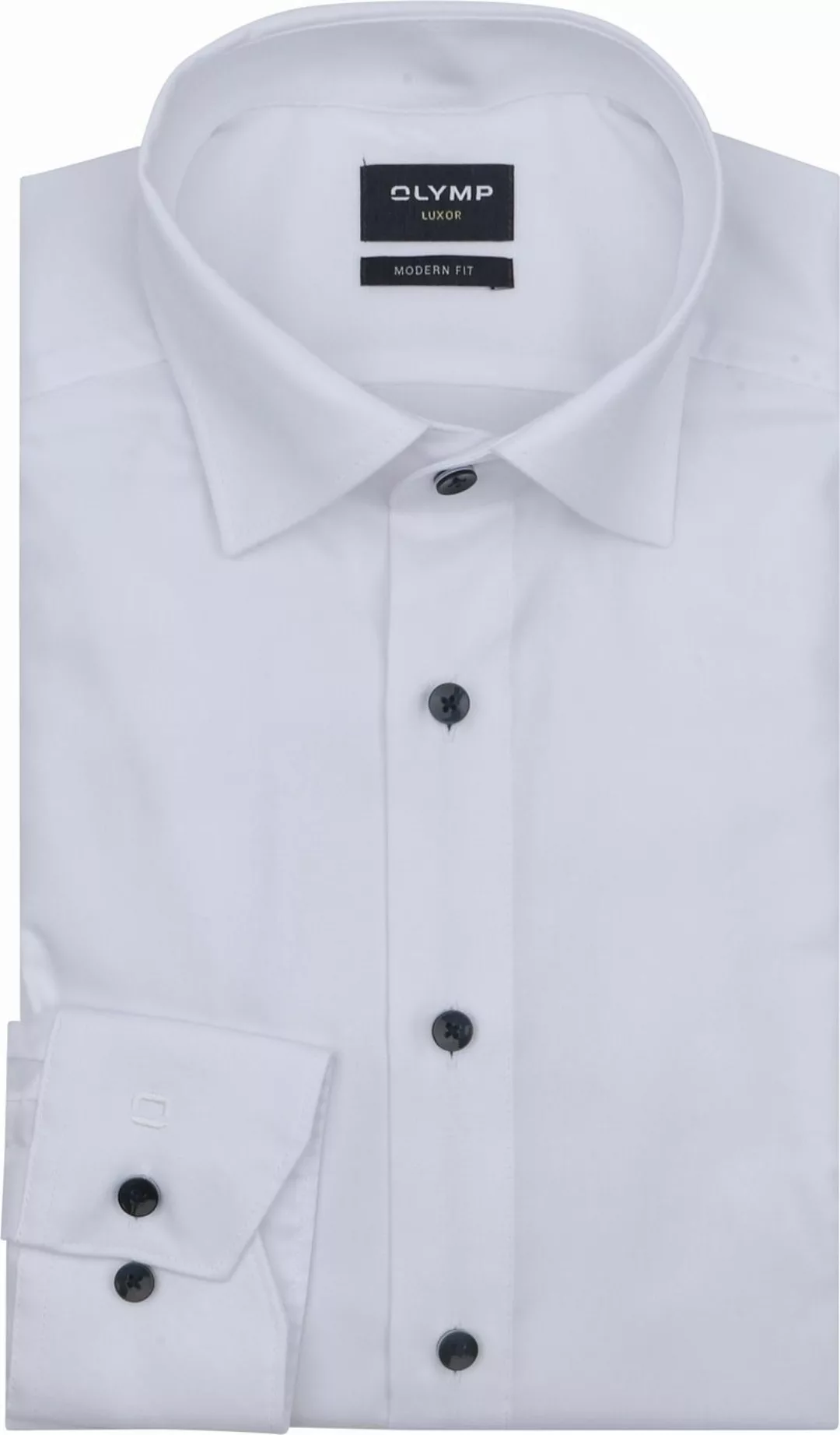 OLYMP Luxor Hemd Contrast Button Weiß - Größe 39 günstig online kaufen