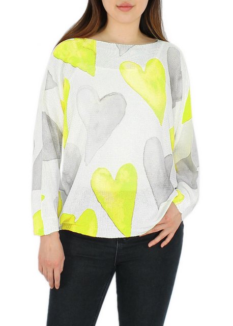 dy_mode Strandpullover Leichter Damen-Strickpullover mit Herz-Print Oversiz günstig online kaufen