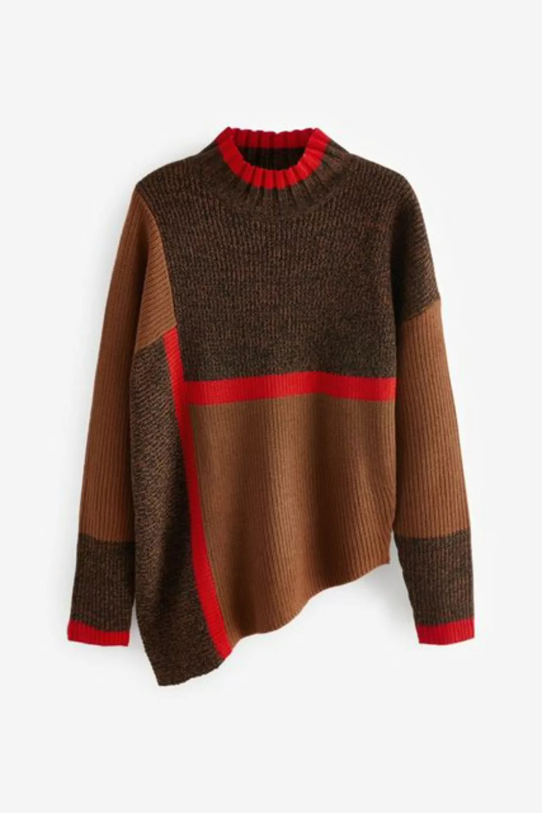 Next Strickpullover Pullover mit asymmetrischem Saum in Blockfarben (1-tlg) günstig online kaufen