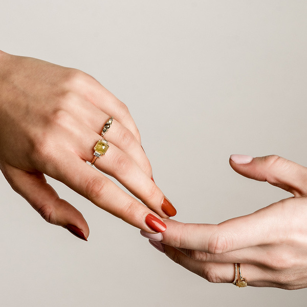 Goldener Ring Mit Gelbem Salt And Pepper Diamanten Yasmin günstig online kaufen