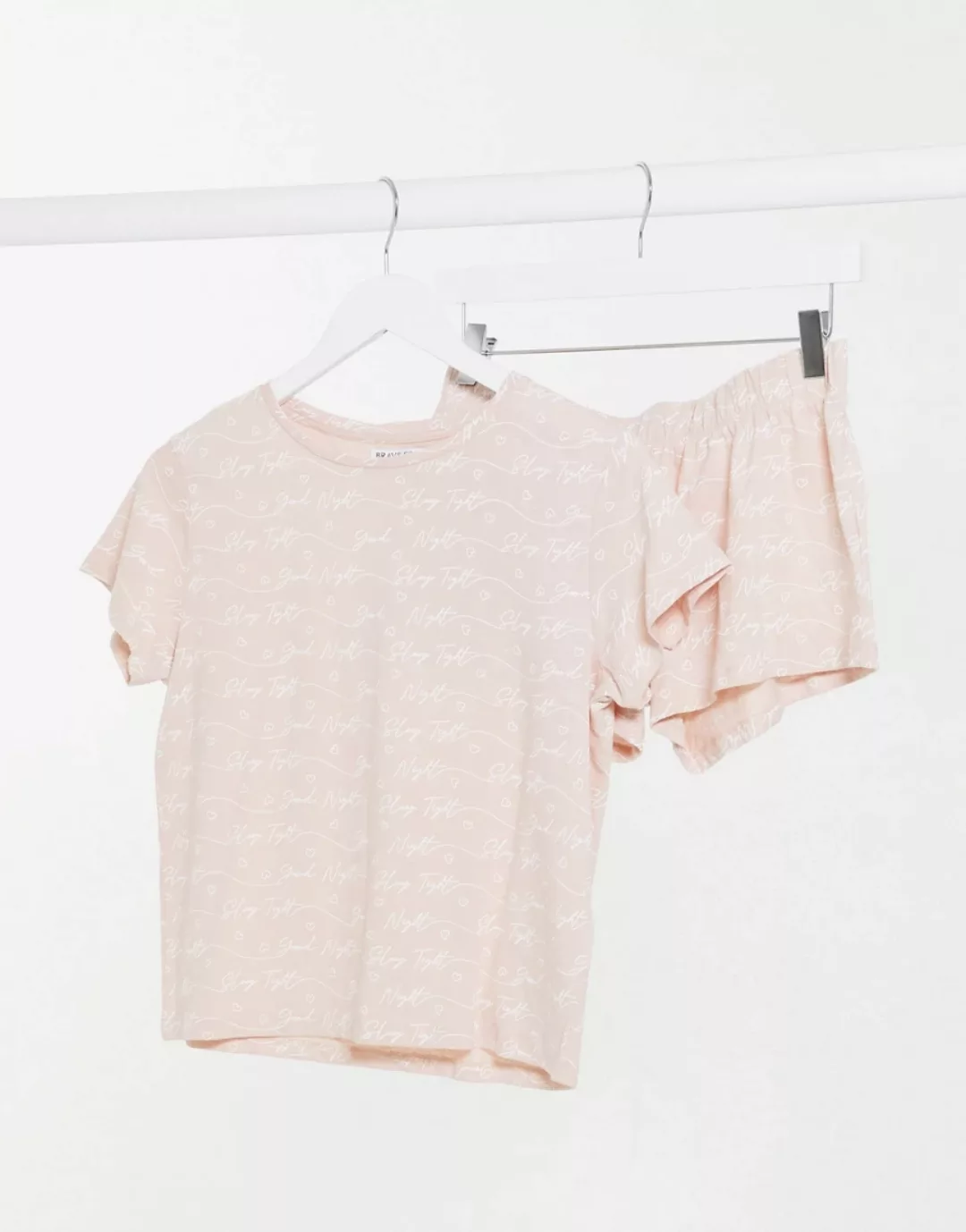 Brave Soul – Sleep Tight – Schlafanzugset mit Shorts-Rosa günstig online kaufen