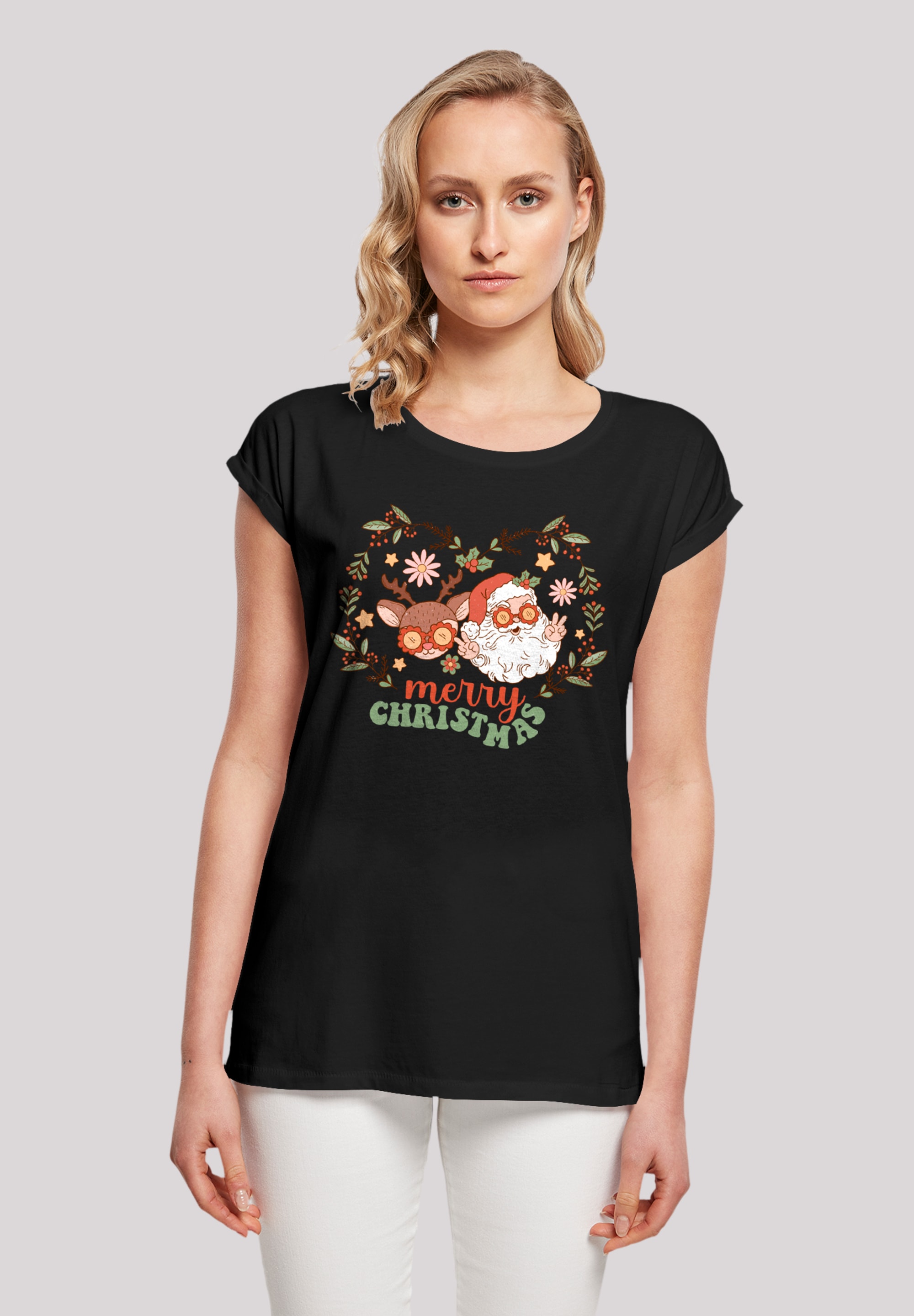 F4NT4STIC T-Shirt "Weihnachten Christmas Hippie Santa Reindeer", Premium Qu günstig online kaufen