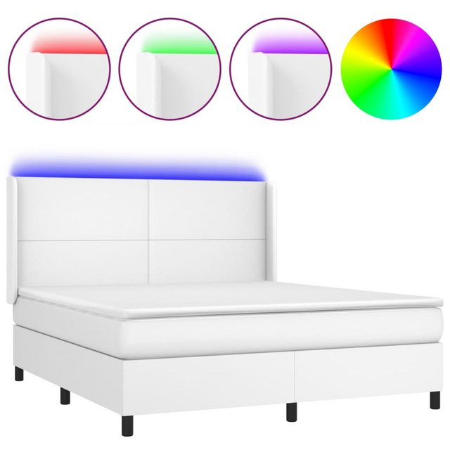 vidaXL Boxspringbett Boxspringbett mit Matratze und LED Kunstleder (180 x 2 günstig online kaufen