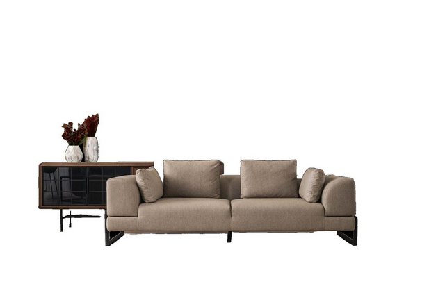 JVmoebel 3-Sitzer Sofa Dreisitzer 3 Sitzer Polstersofa Grau Stoff Stoffsofa günstig online kaufen