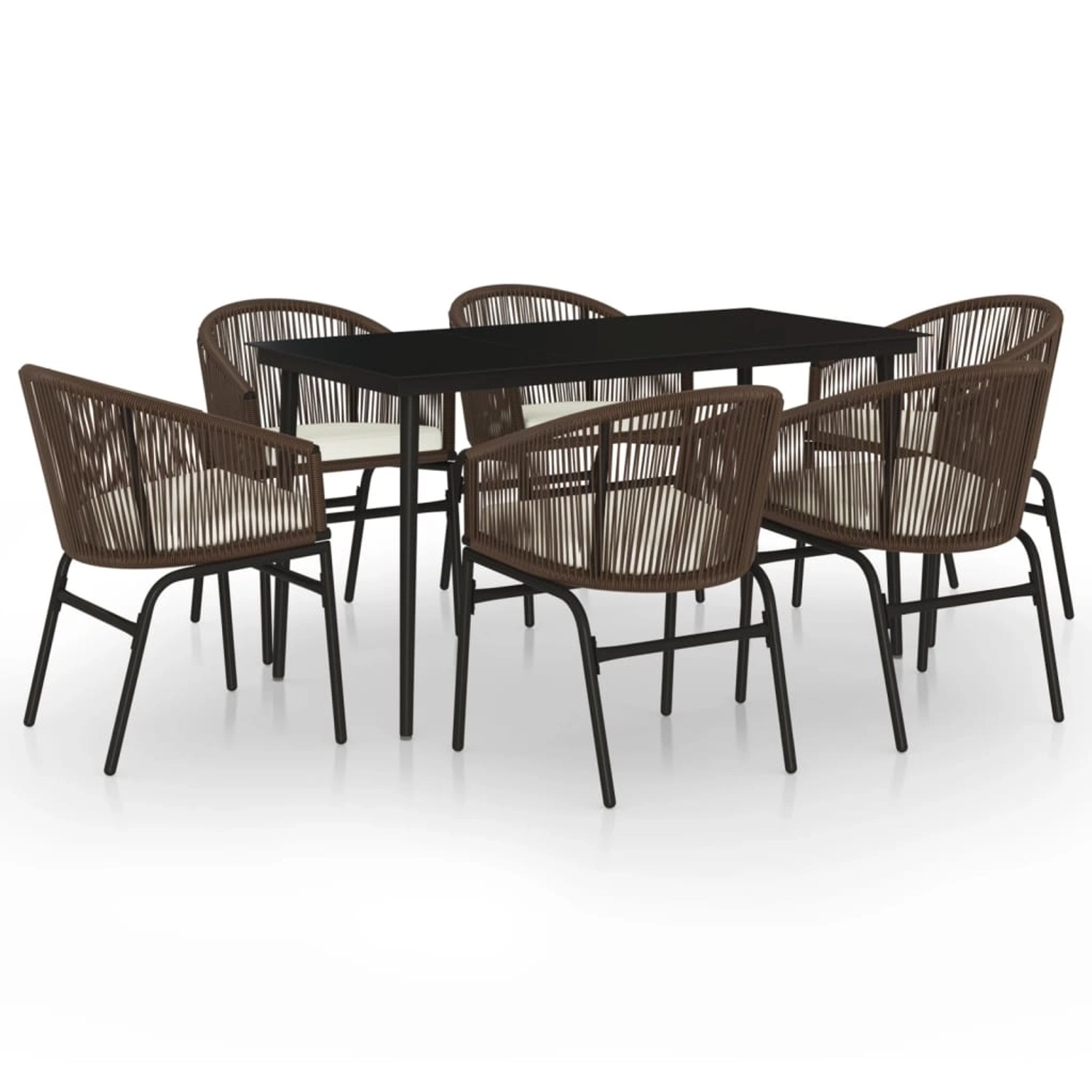 vidaXL 7-Tlg Garten-Essgruppe Braun 3099248 günstig online kaufen