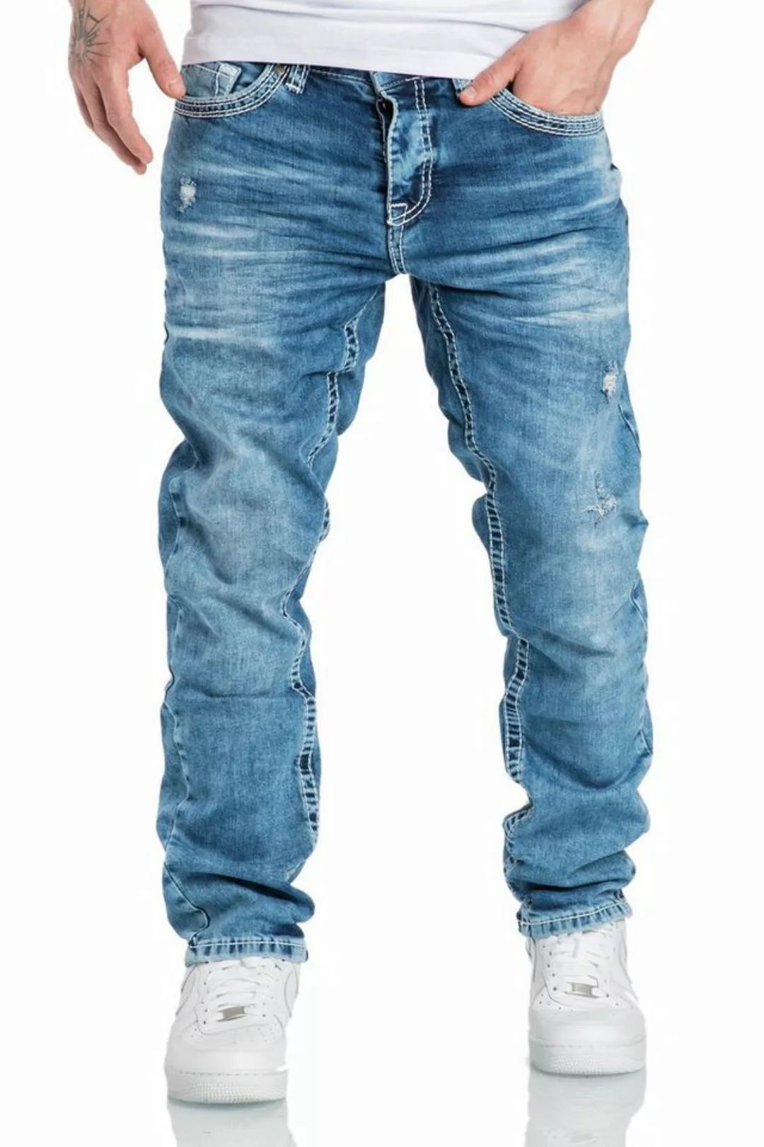 Amaci&Sons Stretch-Jeans Columbus Herren Regular Slim Denim Hose günstig online kaufen