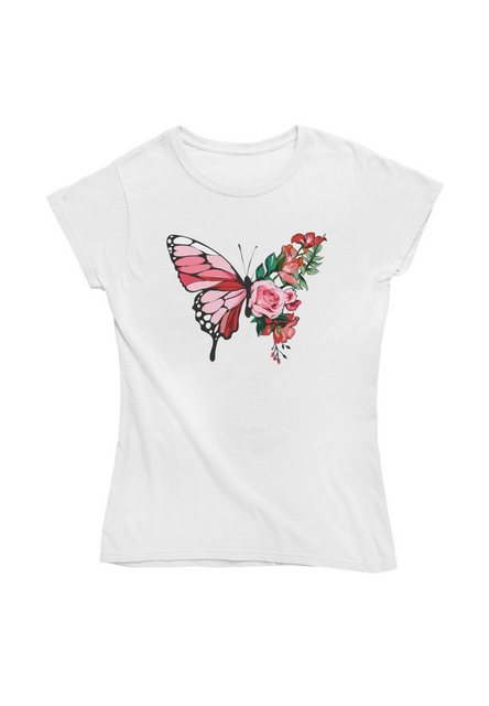 Novux T-Shirt Summer Butterfly Damen Tshirt Farbe Weiß (1-tlg) aus Baumwoll günstig online kaufen