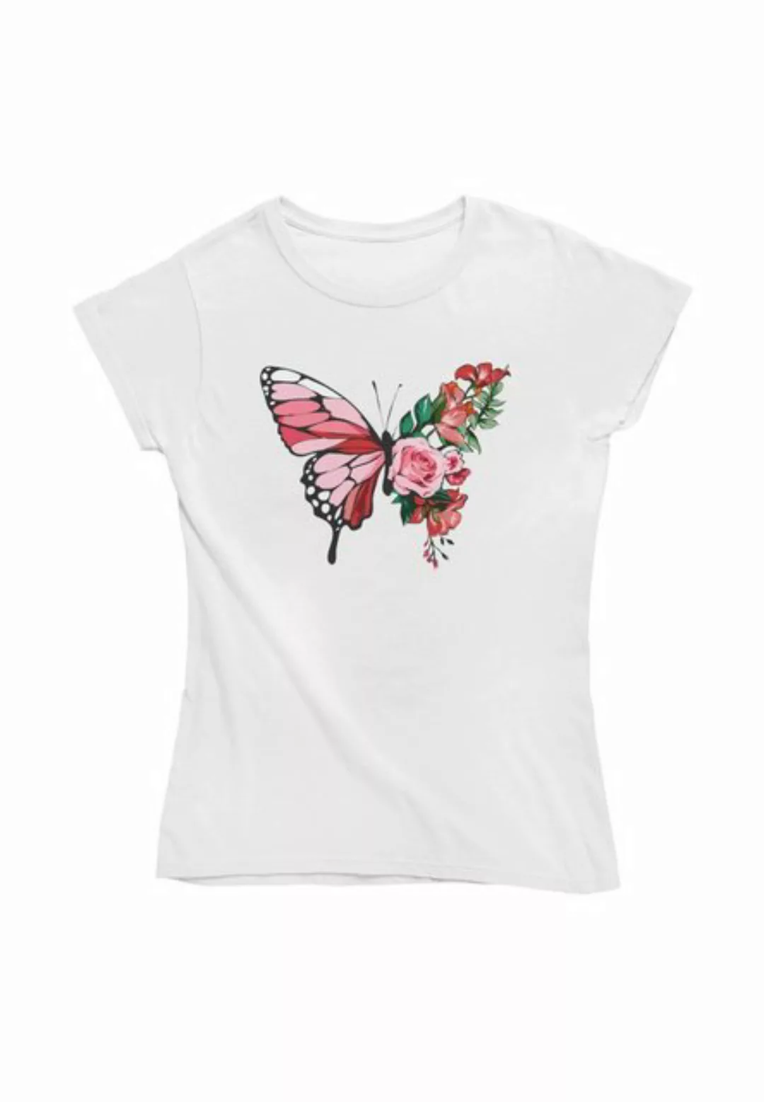 Novux T-Shirt Summer Butterfly Damen Tshirt Farbe Weiß günstig online kaufen