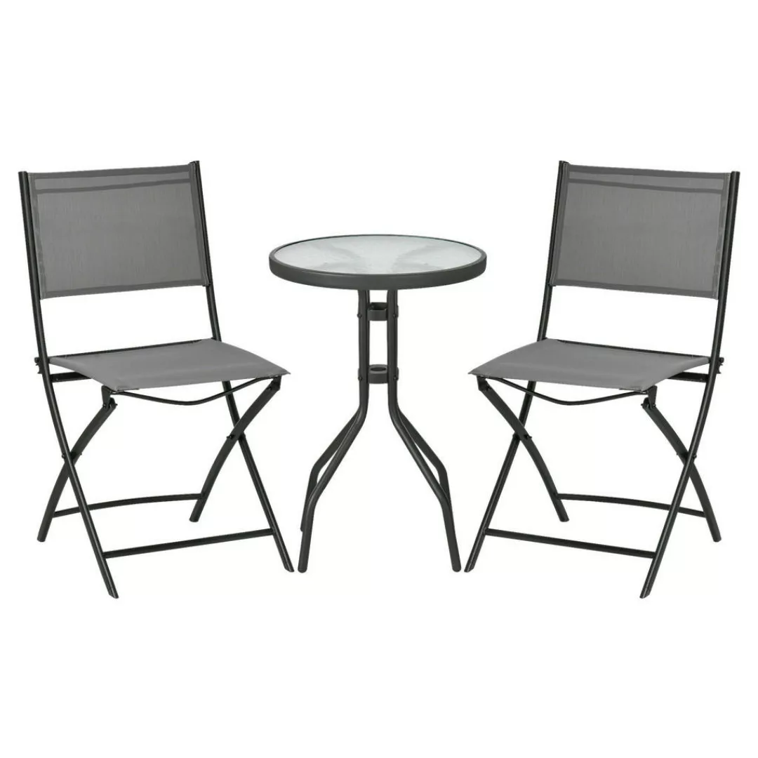 Outsunny Bistroset grau Stahl B/H/L: ca. 50x72x50 cm günstig online kaufen