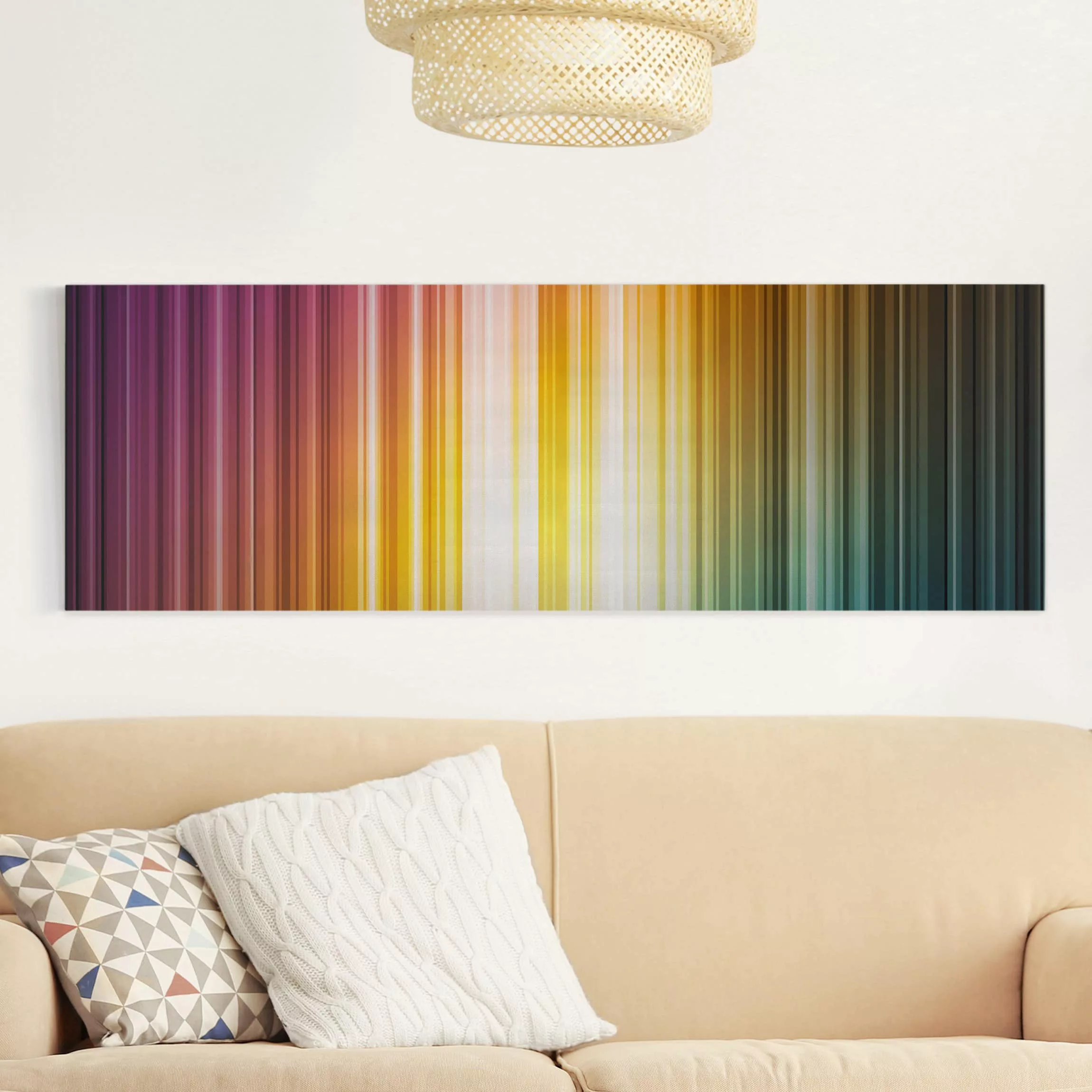 Leinwandbild Abstrakt - Panorama Rainbow Light günstig online kaufen