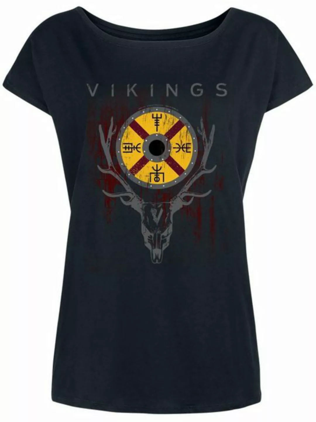 Vikings Deer Damen Loose-Shirt schwarz günstig online kaufen