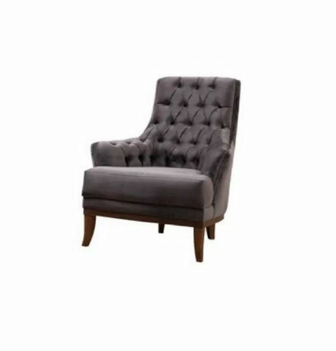JVmoebel Sofa Chesterfield Graue Sofagarnitur 3+2+1 Sitzer Sofa Sessel Sofa günstig online kaufen