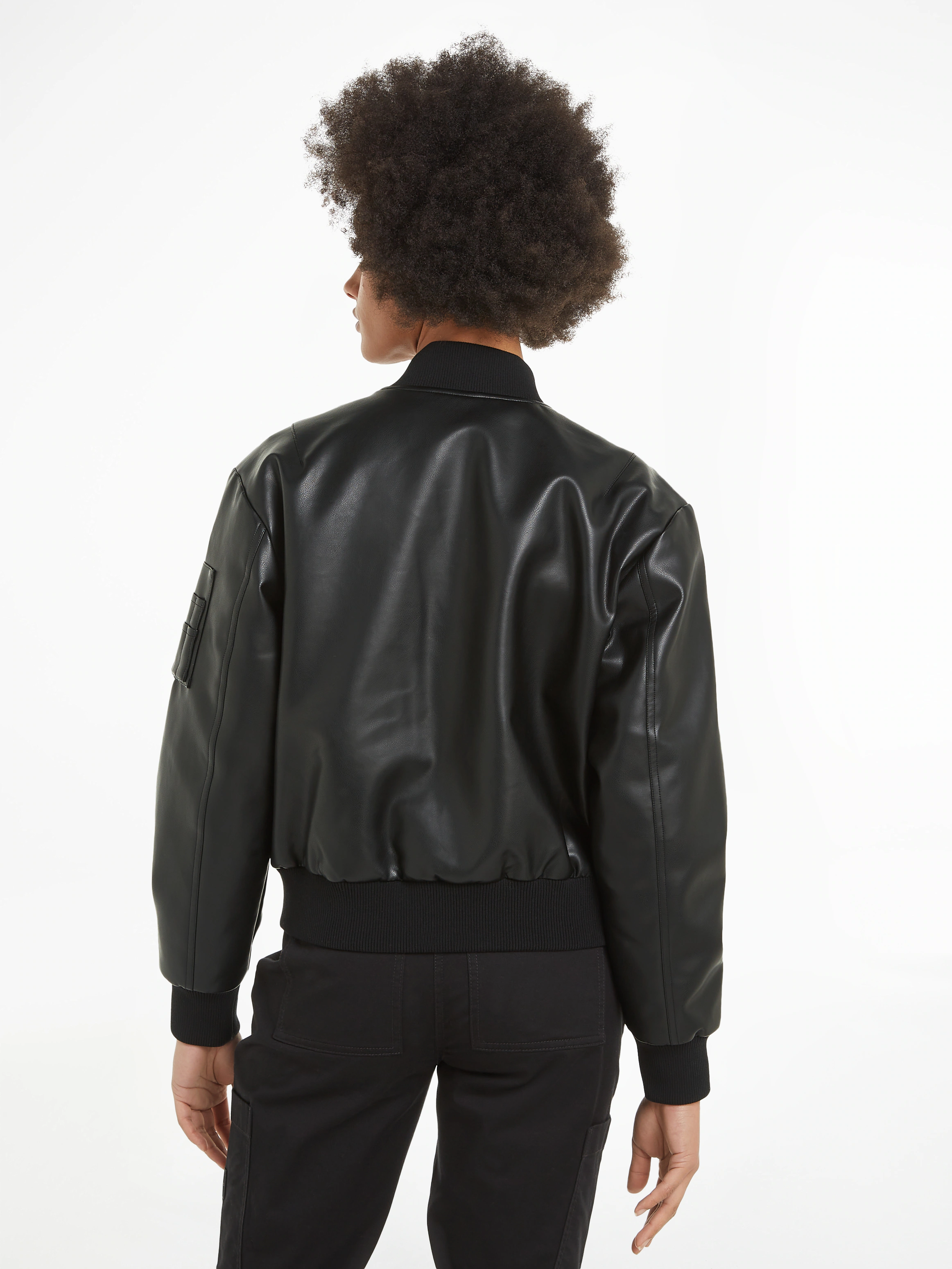 Calvin Klein Jeans Collegejacke FAUX LEATHER BOMBER JACKET mit Logoprägung günstig online kaufen