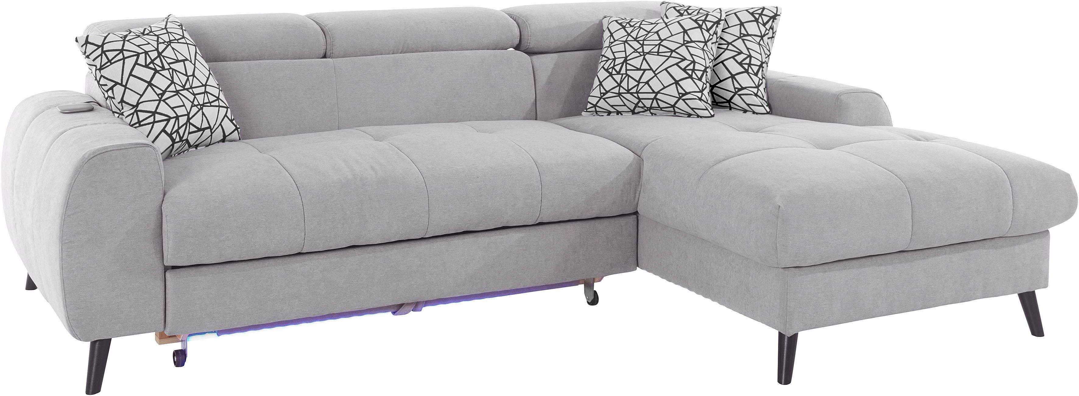 COTTA Ecksofa "Mia L-Form mit 3 Zierkissen", wahlweise mit Bettfunktion, Be günstig online kaufen