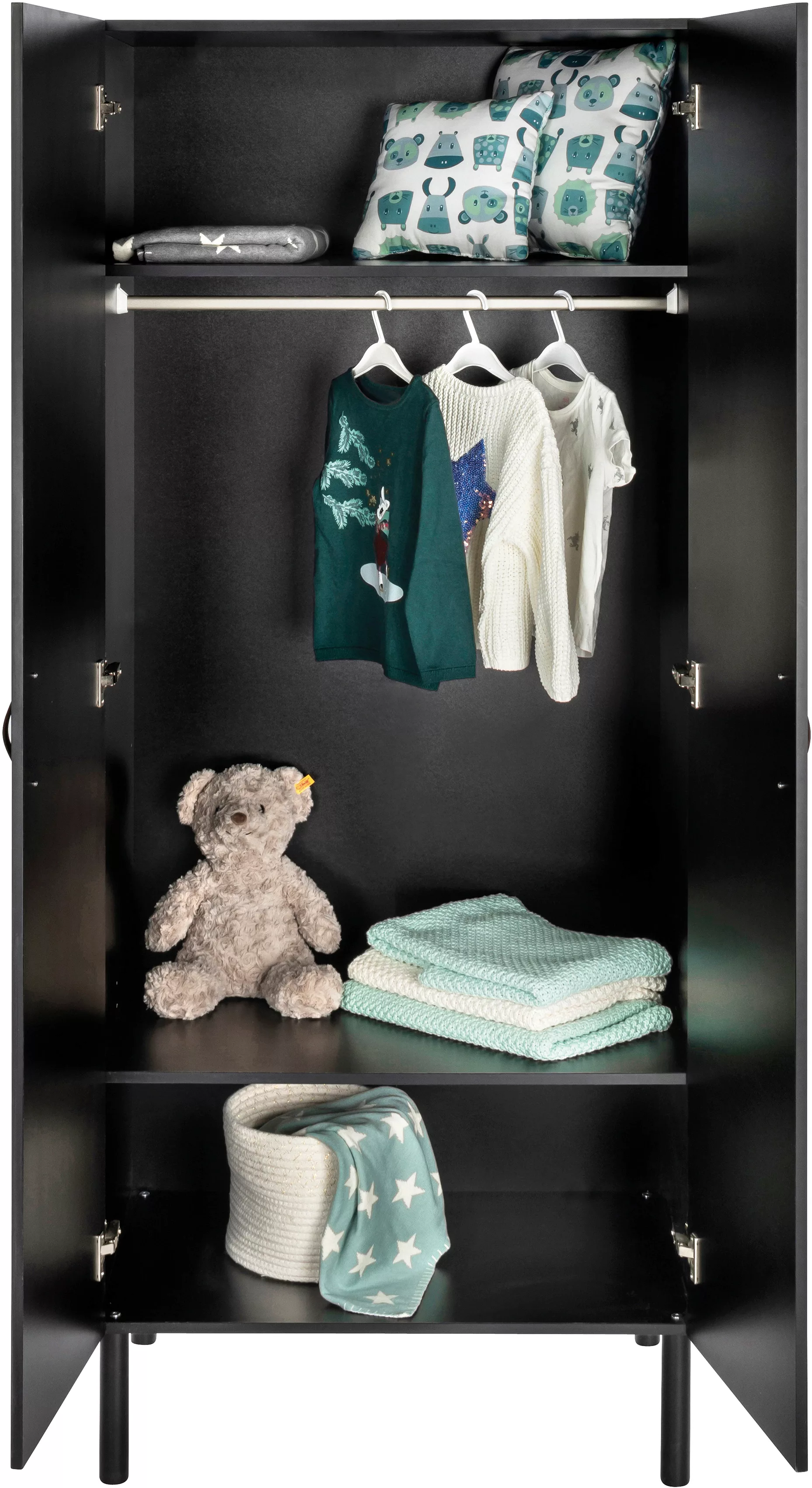 Schardt Kleiderschrank »Camiel Black, Kinderkleiderschrank« günstig online kaufen