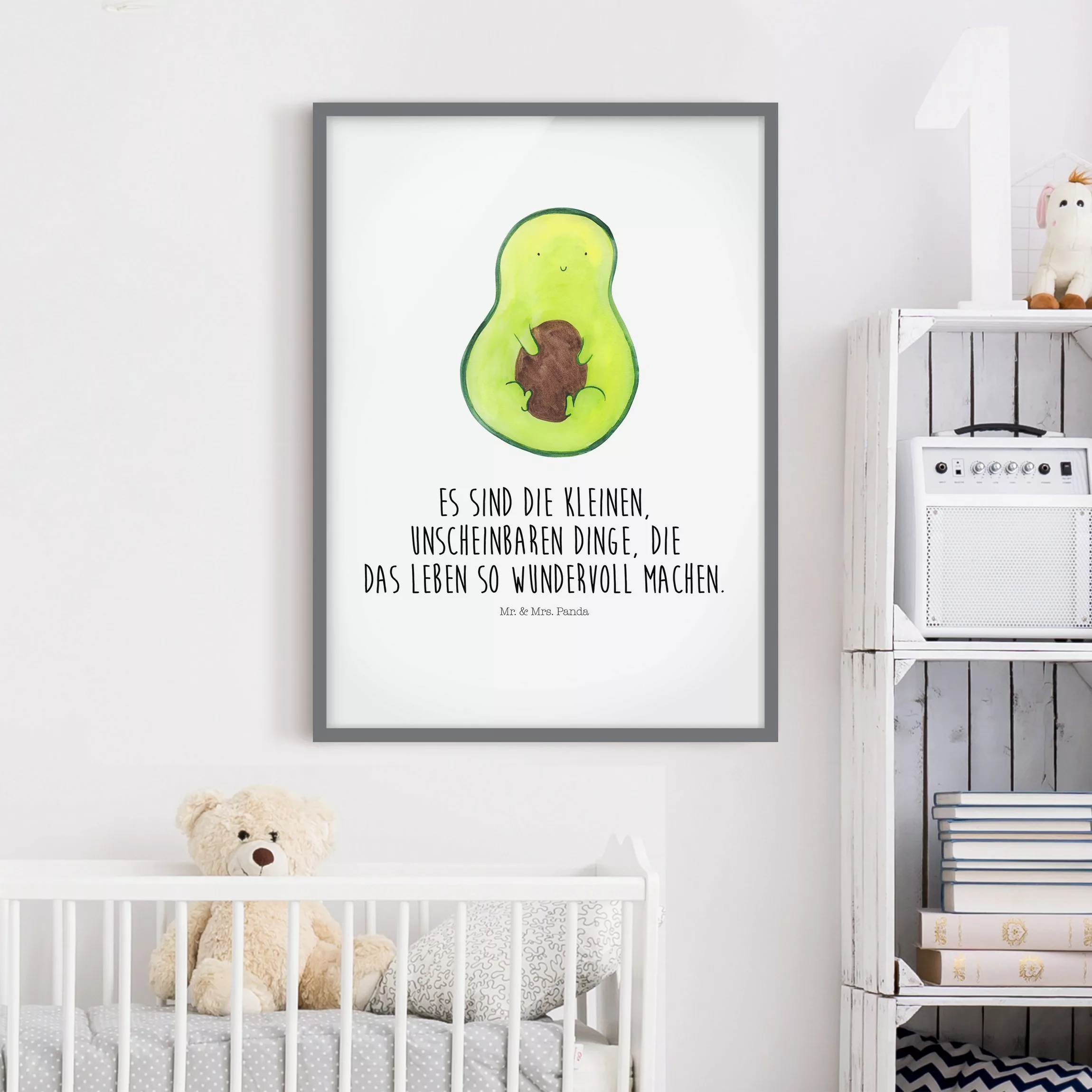 Bild mit Rahmen Mr. & Mrs. Panda - Avocado - Die kleinen Dinge günstig online kaufen
