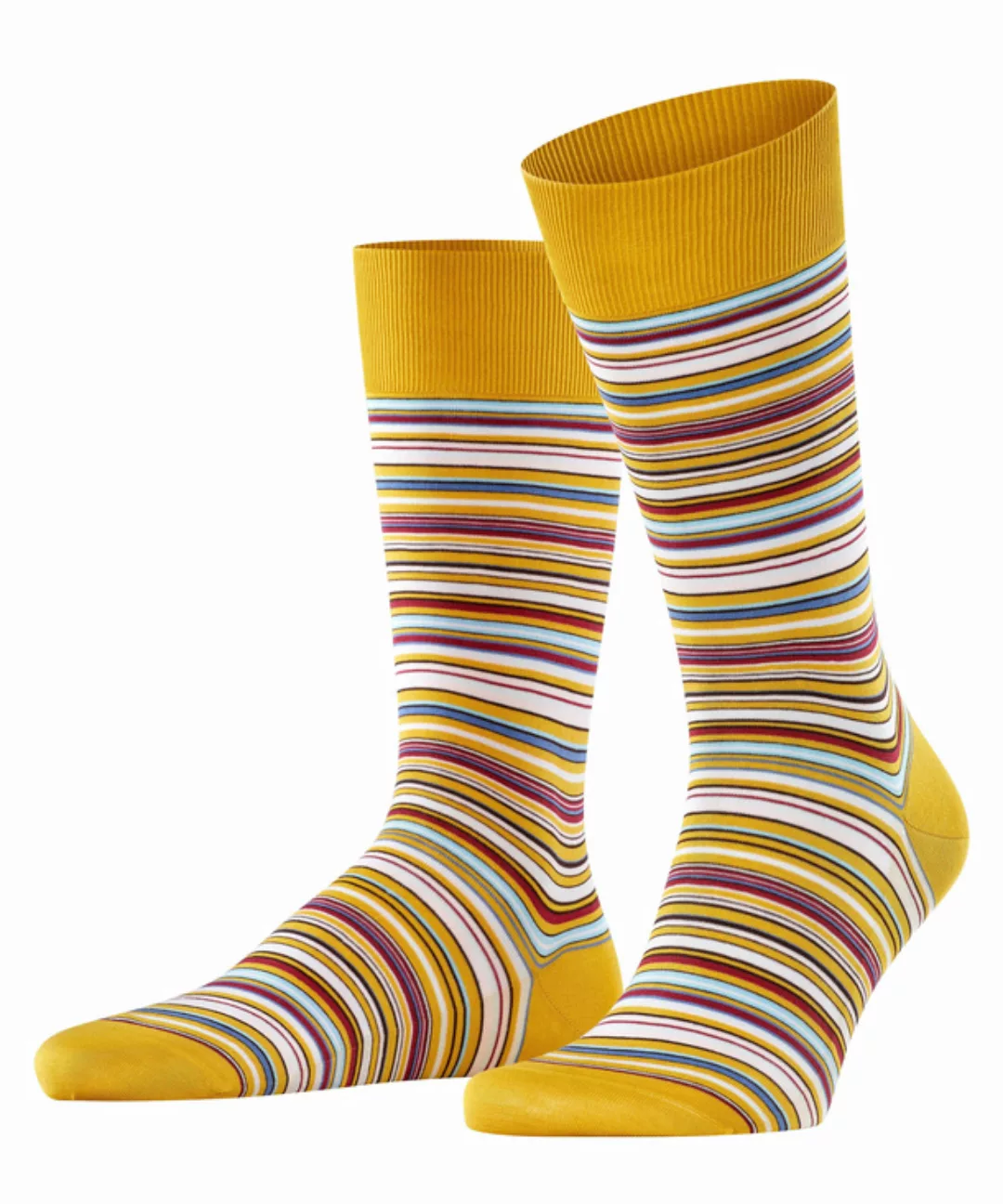 FALKE Microblock Herren Socken, 39-40, Gelb, Streifen, Baumwolle, 14041-122 günstig online kaufen