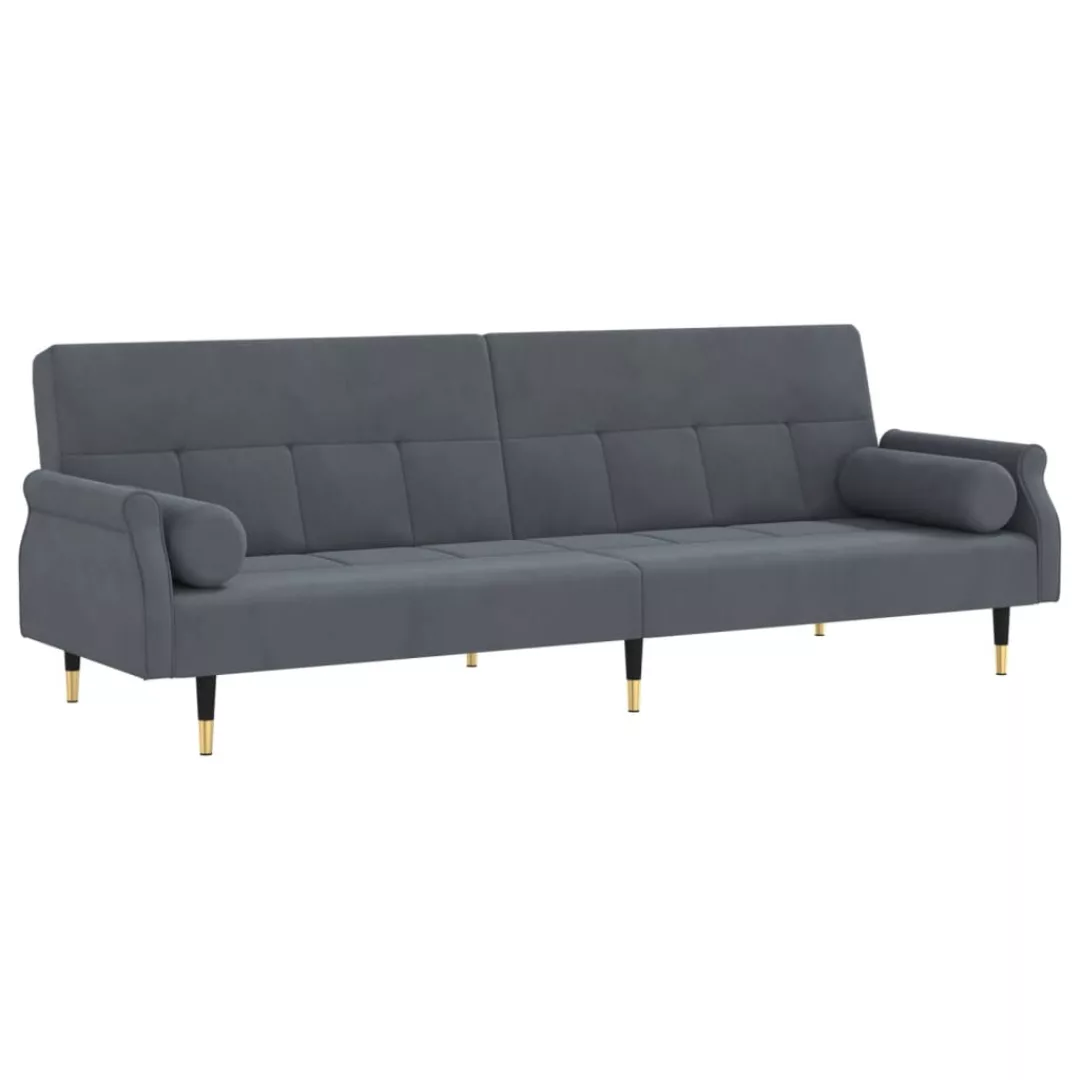 Vidaxl Schlafsofa Mit Kissen Dunkelgrau Samt günstig online kaufen