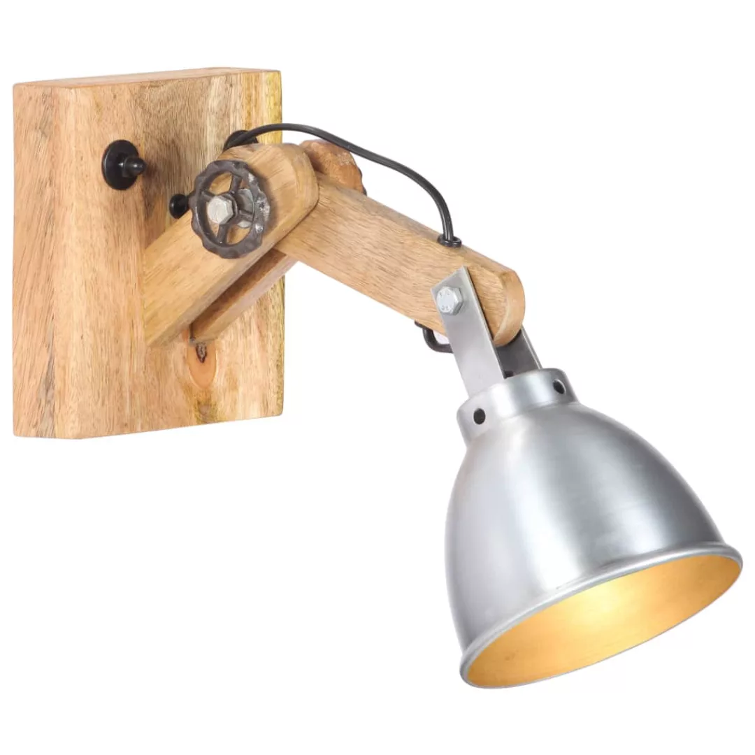 Wandlampe E27 Silbern Mango Massivholz Und Eisen günstig online kaufen