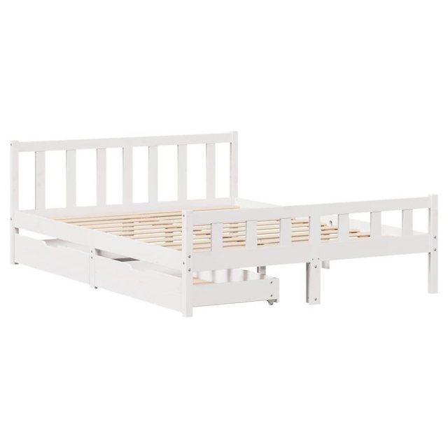 vidaXL Bett Massivholzbett ohne Matratze Weiß 160x200 Kiefernholz günstig online kaufen