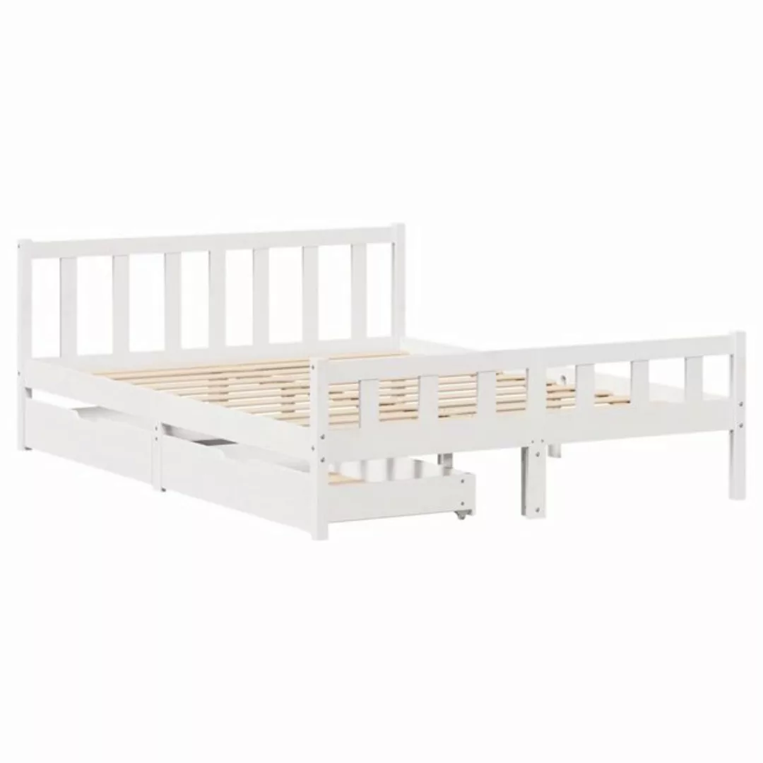 vidaXL Bett Massivholzbett ohne Matratze Weiß 160x200 Kiefernholz günstig online kaufen