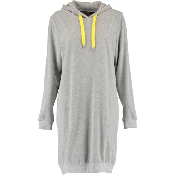 Cawö Home Active Longsize Hoodie 820 - Farbe: grau-melange/gelb - 75 - XS günstig online kaufen