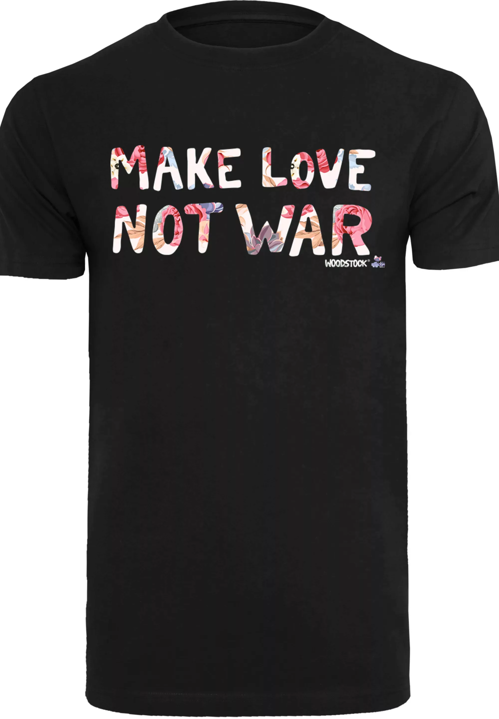 F4NT4STIC T-Shirt "WOODSTOCK Make Love Not War Floral", Herren,Premium Merc günstig online kaufen