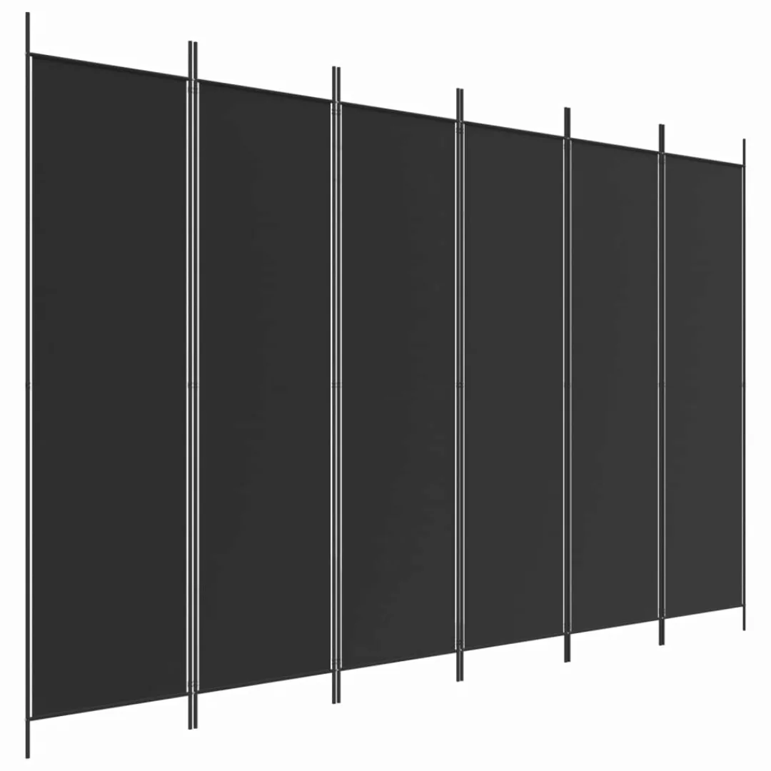 Vidaxl 6-tlg. Paravent Schwarz 300x200 Cm Stoff günstig online kaufen