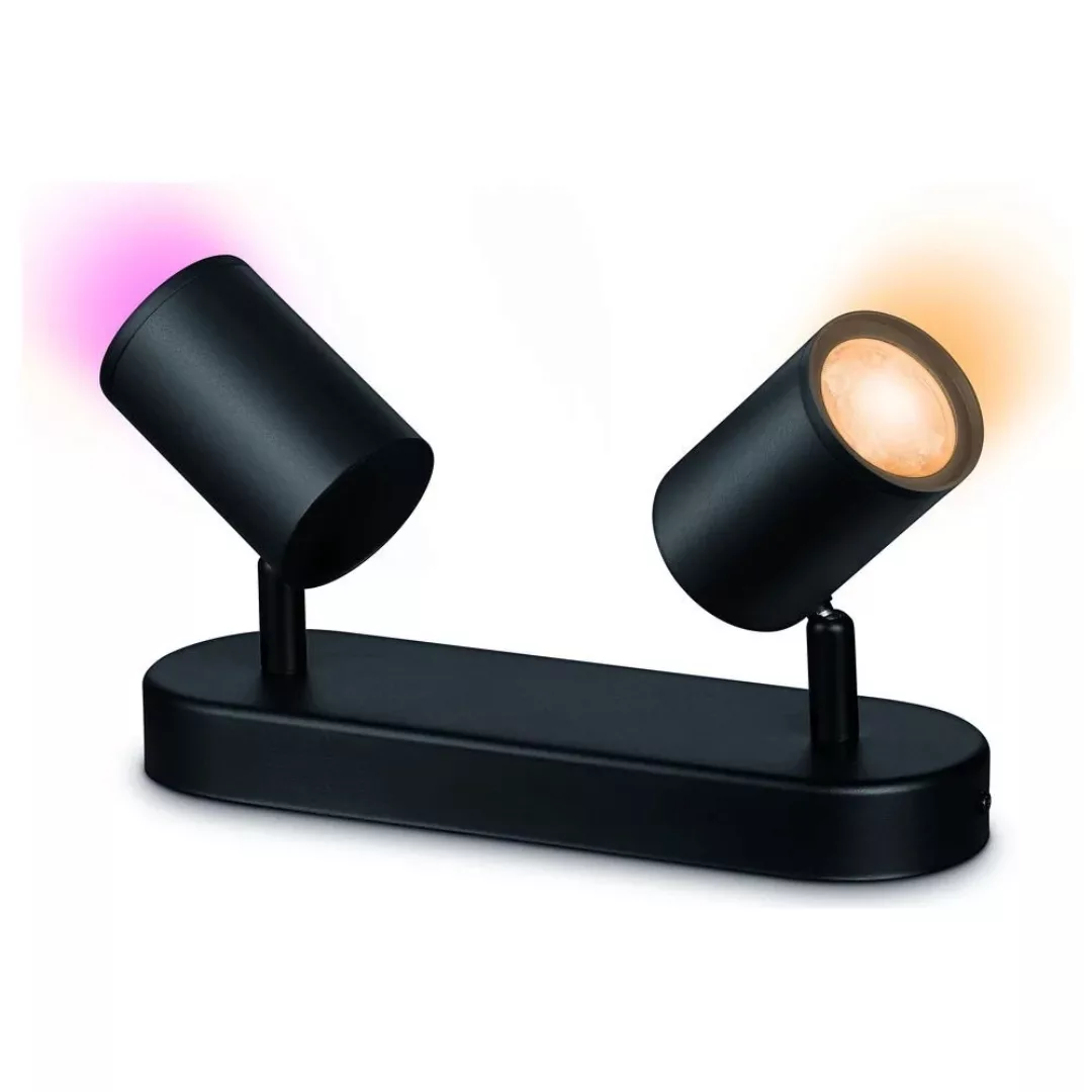 WiZ Imageo LED-Spot 2-flg. RGB, schwarz günstig online kaufen