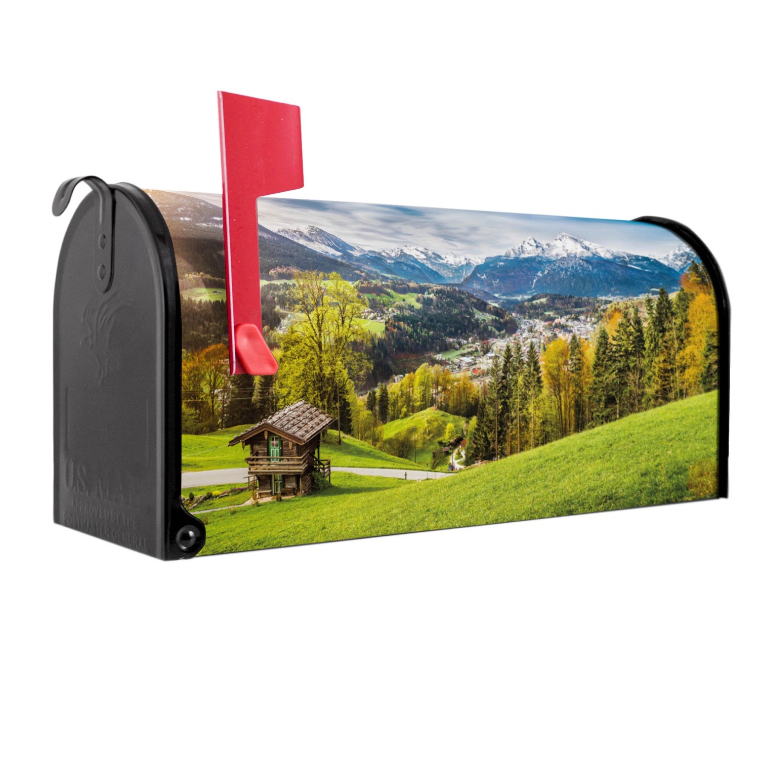 Banjado Amerikanischer Briefkasten Schwarz 48x22x16cm US Mailbox Letterbox günstig online kaufen