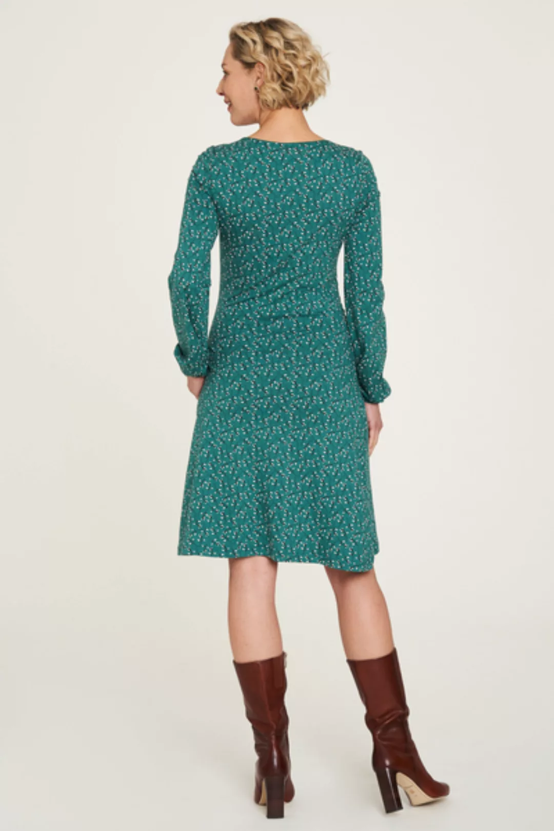 Jersey-kleid Aus Biobaumwolle Mit Print In Blau Und Grün günstig online kaufen